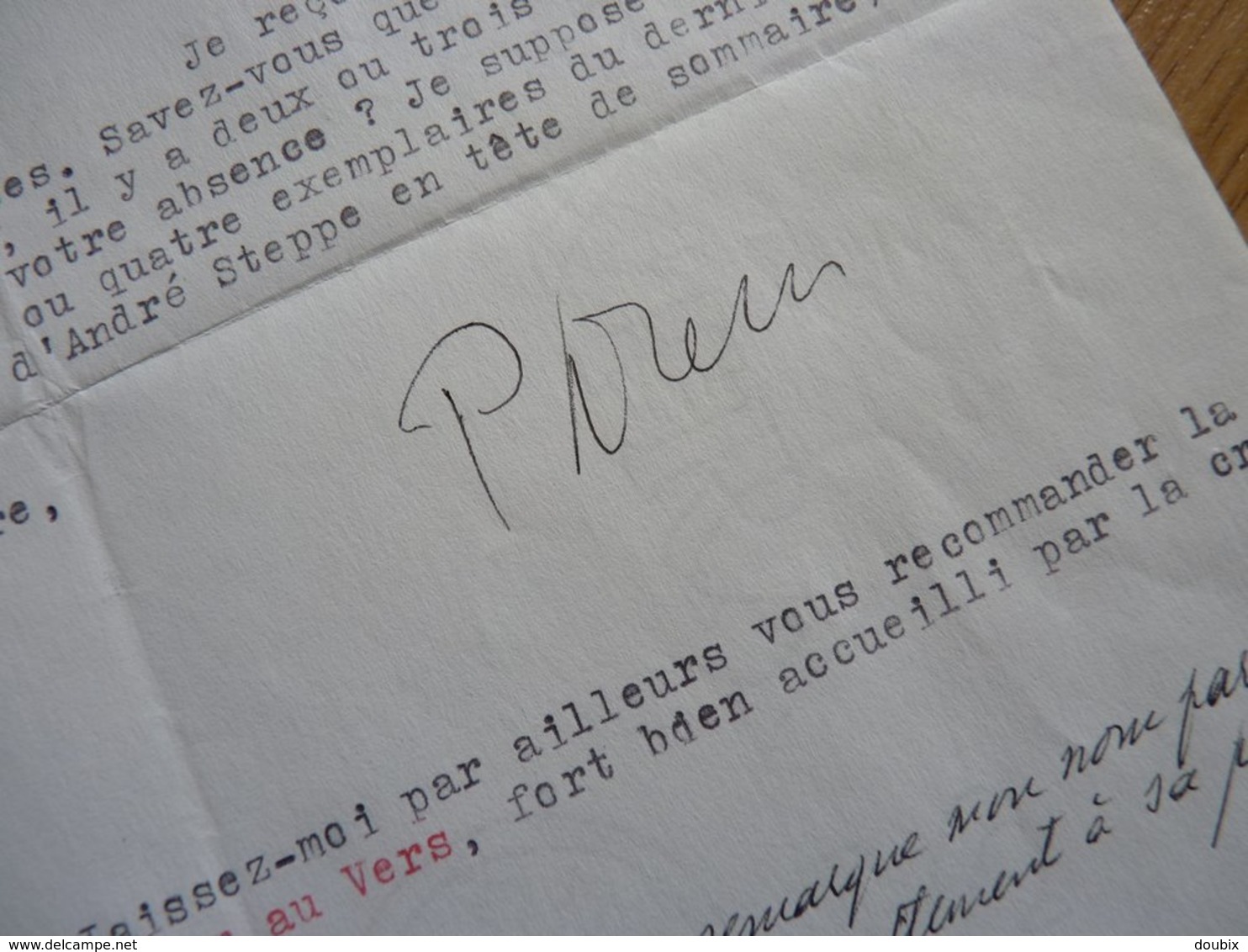 Paul DRESSE (1901-1987) Poète & Romancier. Proche Marcel Thiry. AUTOGRAPHE à Pierre Béarn. - Autres & Non Classés