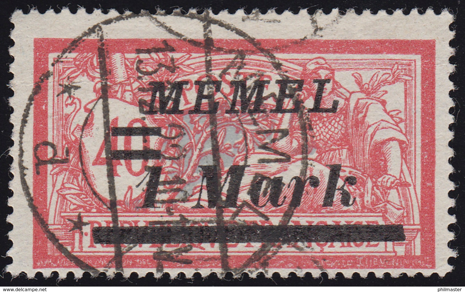 Memel 64 Aufdruck 1 Mark Auf 40 C 1922, Gestempelt Geprüft - Memelgebiet 1923