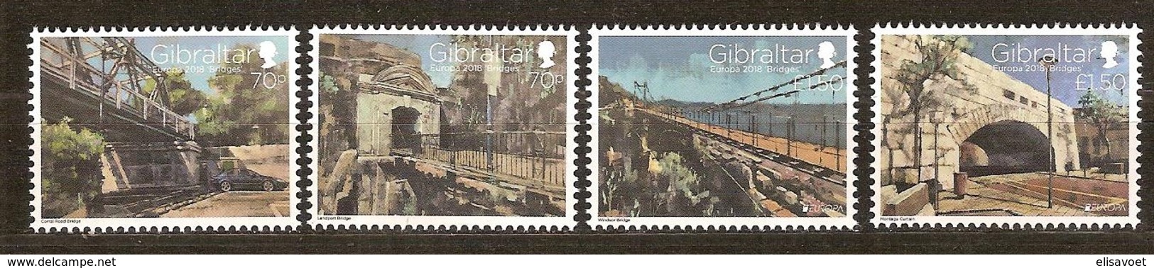 Gibraltar  2018  Micheln° 1838-1841 *** MNH  Cept Europa Ponts Bridges Bruggen - Gibraltar