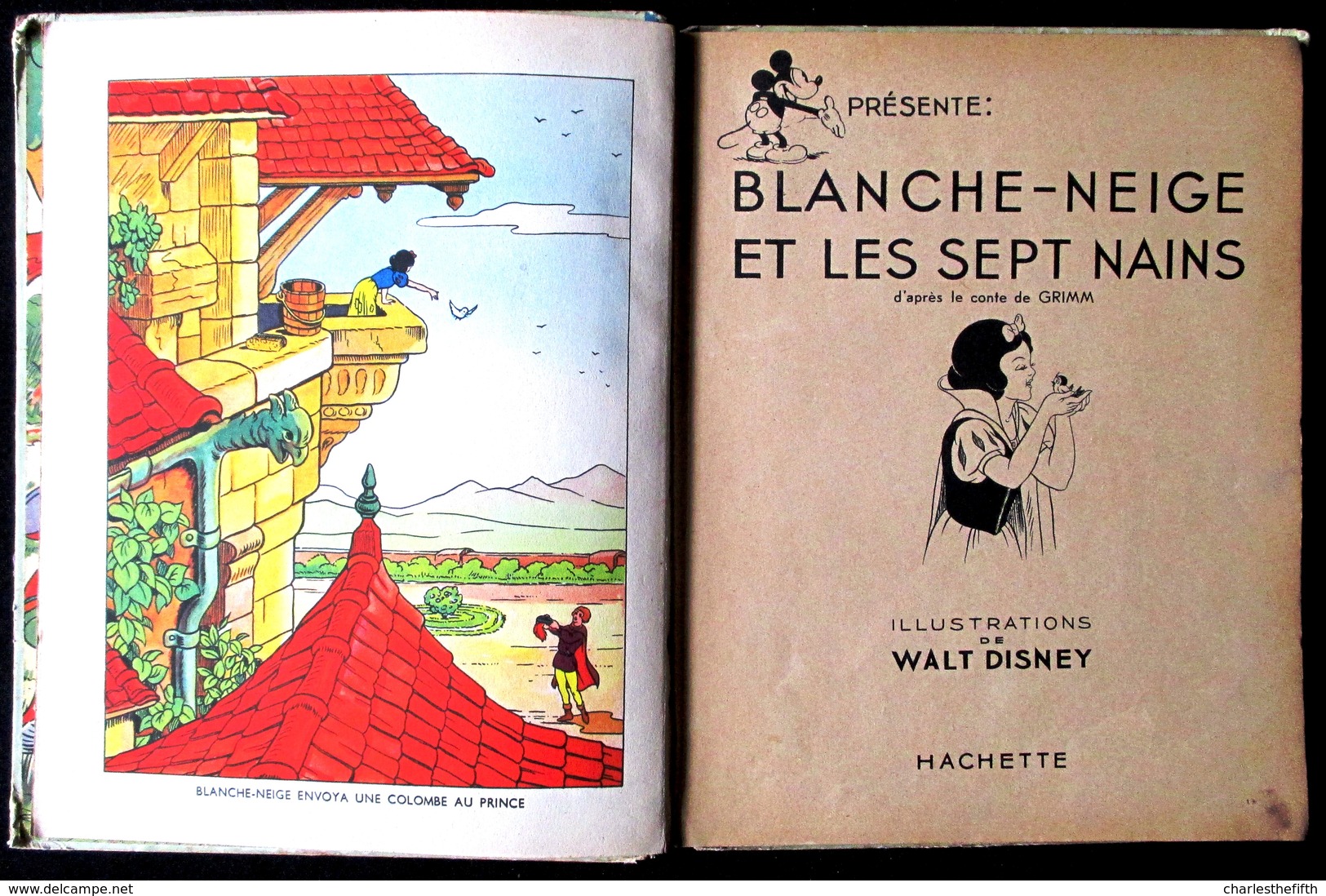 OLD CHILD BOOK 1938 ** BLANCHE NEIGE ET LES SEPT NAINS ** WALT DISNEY - SNOW WHITE AND THE SEVEN DWARFS - Autres & Non Classés