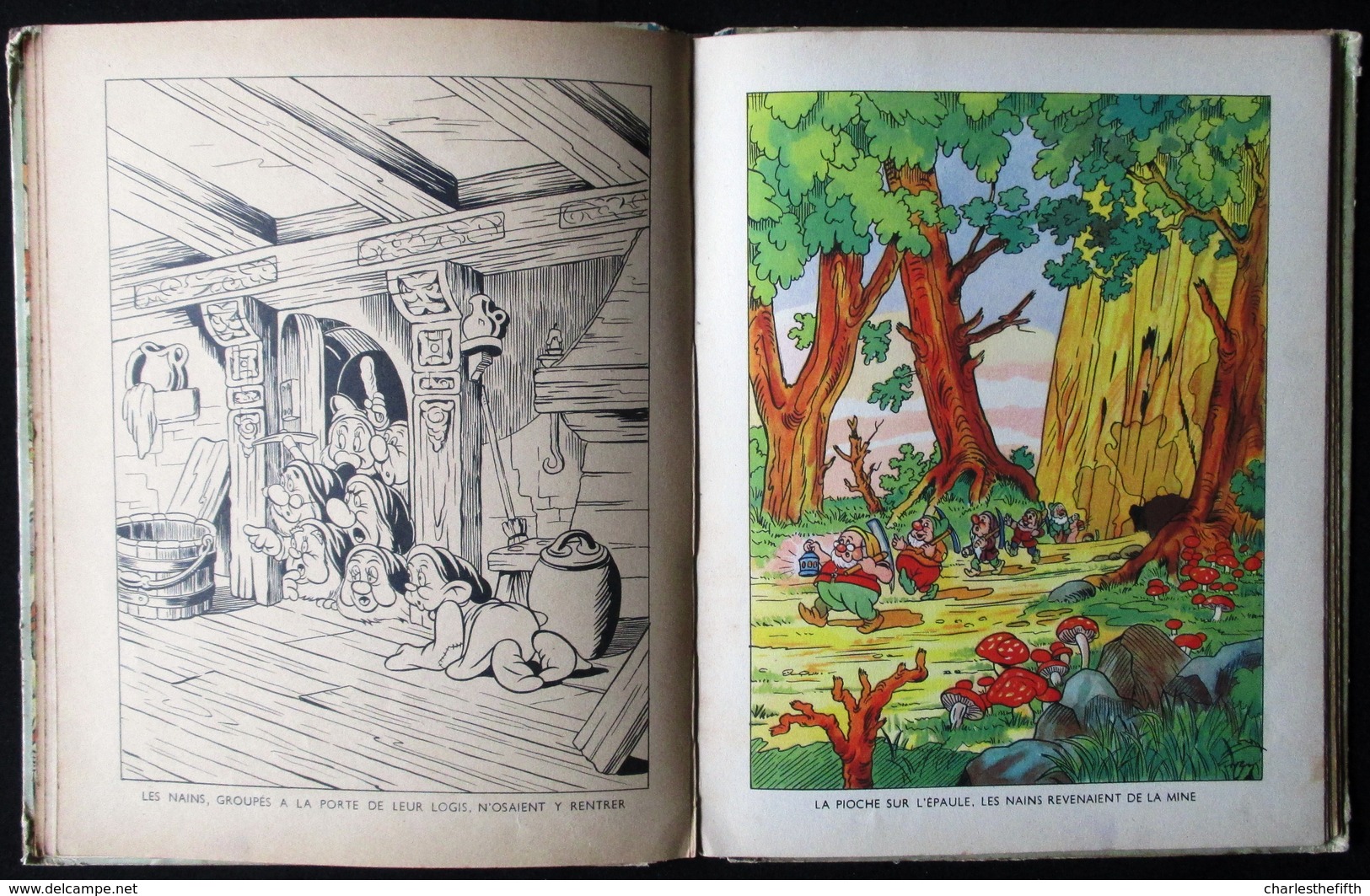 OLD CHILD BOOK 1938 ** BLANCHE NEIGE ET LES SEPT NAINS ** WALT DISNEY - SNOW WHITE AND THE SEVEN DWARFS - Autres & Non Classés