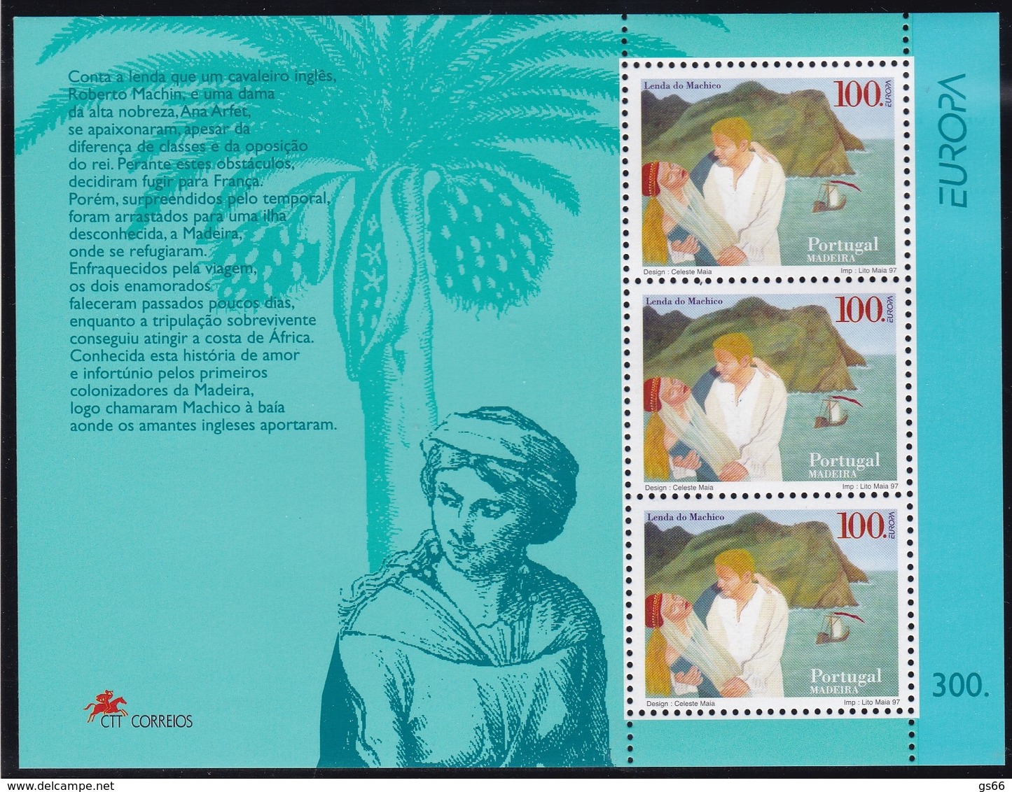 1997, Madeira, 191 C Block 16, Europa: Sagen Und Legenden. MNH ** - Madeira