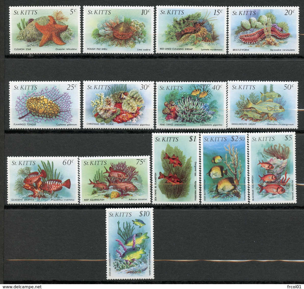 Saint-Christophe, Yvert 558/571, Scott 139/152, MNH - St.Kitts-et-Nevis ( 1983-...)