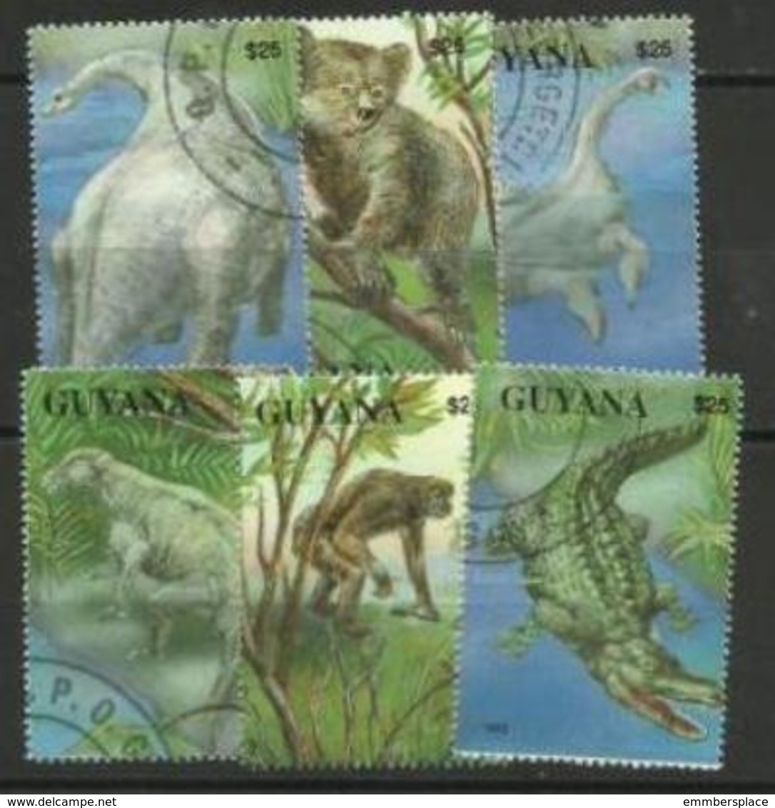 Guyana - 1993 Jurassic Animals CTO - Guyana (1966-...)