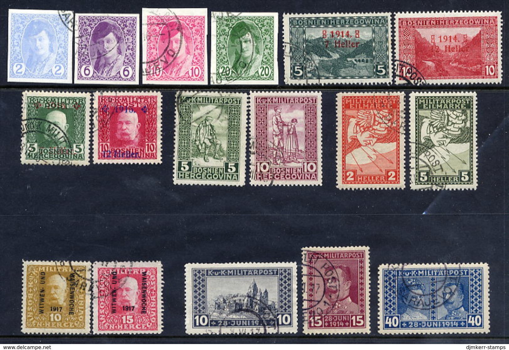 BOSNIA & HERZEGOVINA 1913-17 Seven Complete Issues, Used.  Micbel €30 - Bosnien-Herzegowina