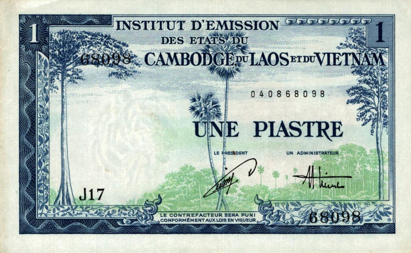 5034   -2019     BILLET BANQUE CAMBODGE DU LAOS ET DU VIET-NAM - Vietnam