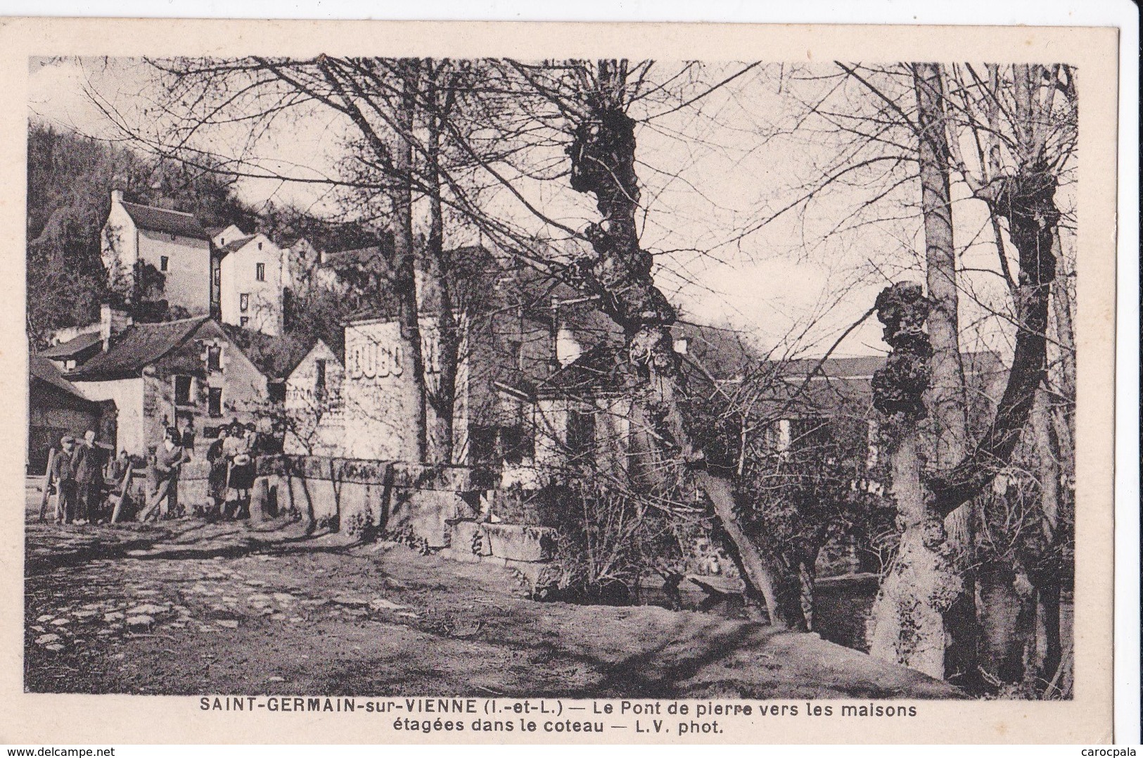 Carte 1940 SAINT GERMAIN SUR VIENNE / PONT DE PIERRE VERS LES MAISONS ETAGEES DANS LE COTEAU - Autres & Non Classés