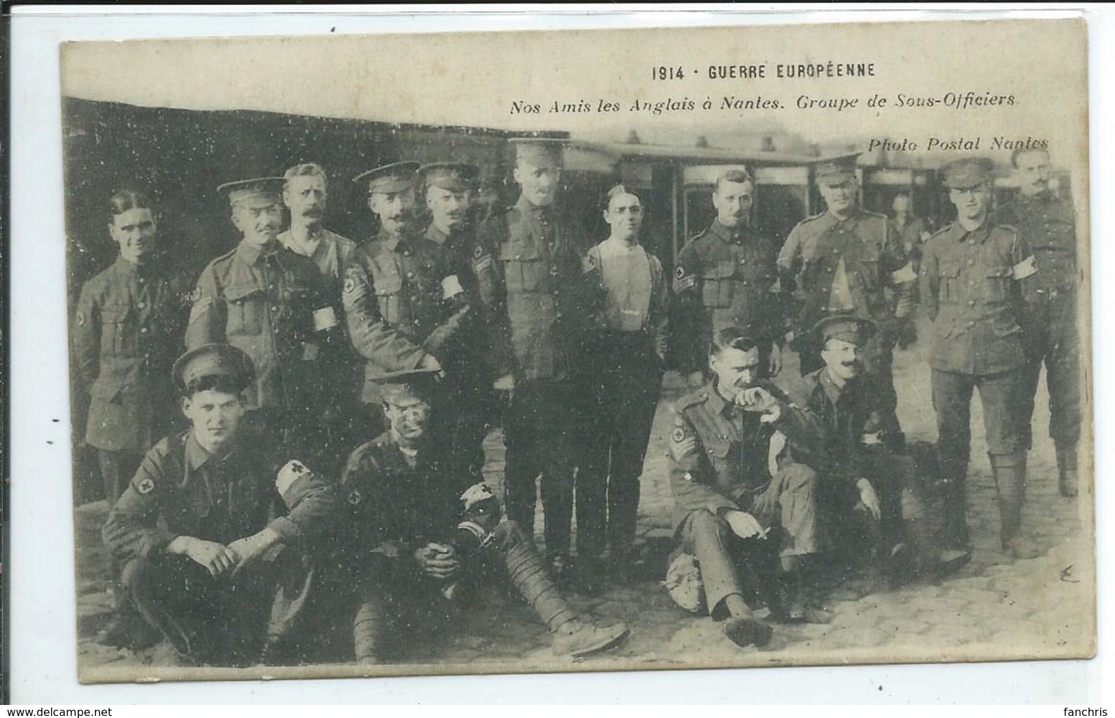 1914- Guerre Européenne-Nos Amis Les Anglais à Nantes-Groupe De Sous-Officiers - Guerre 1914-18