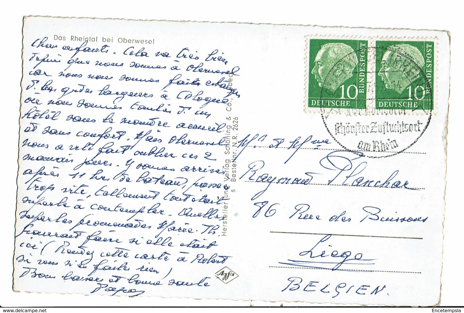 CPA - Carte Postale Allemagne Oberwesel-Das Rheintal 1914 VM2175 - Oberwesel