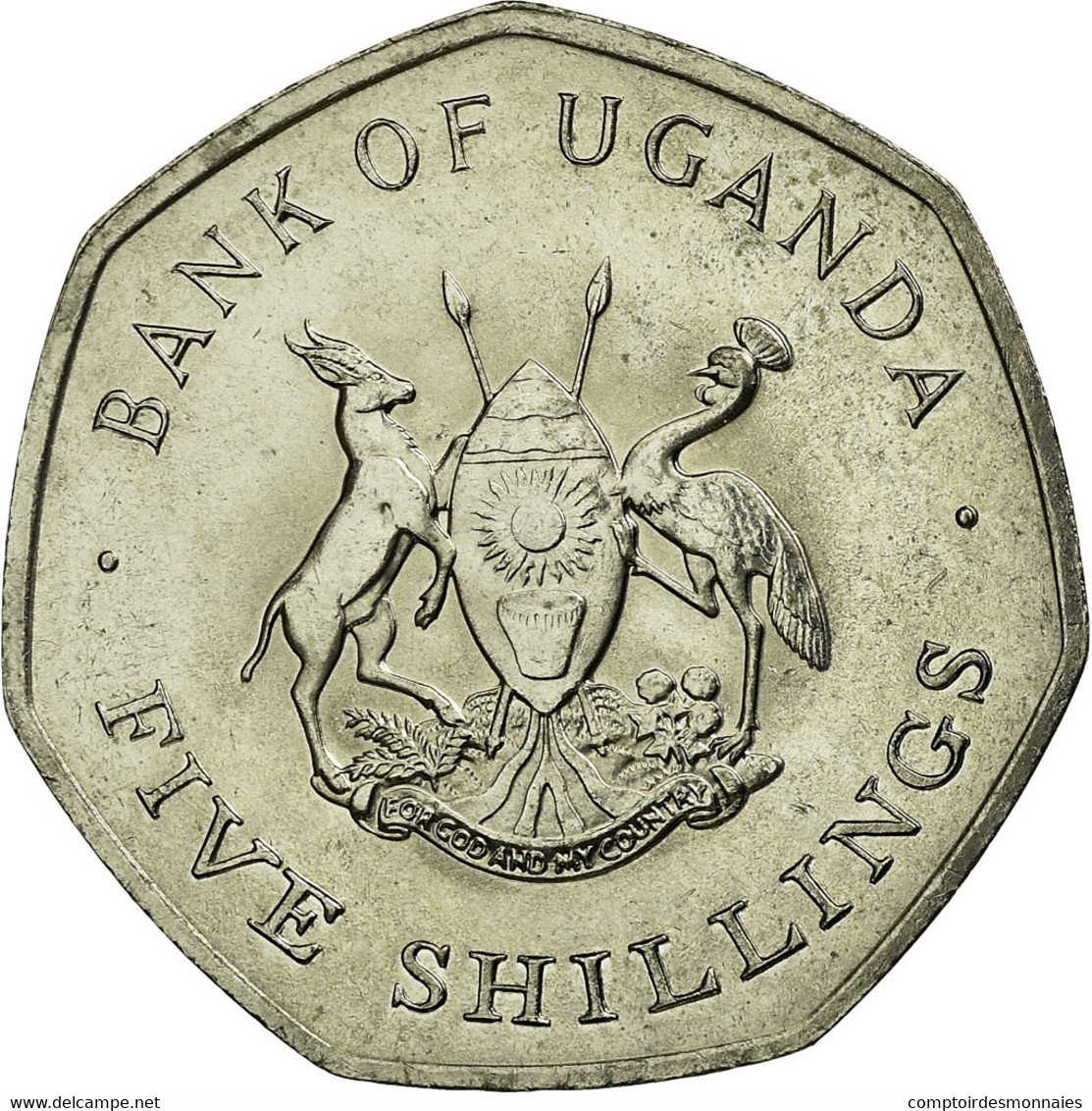 Monnaie, Uganda, 5 Shillings, 1987, TTB, Nickel Plated Steel, KM:29 - Oeganda