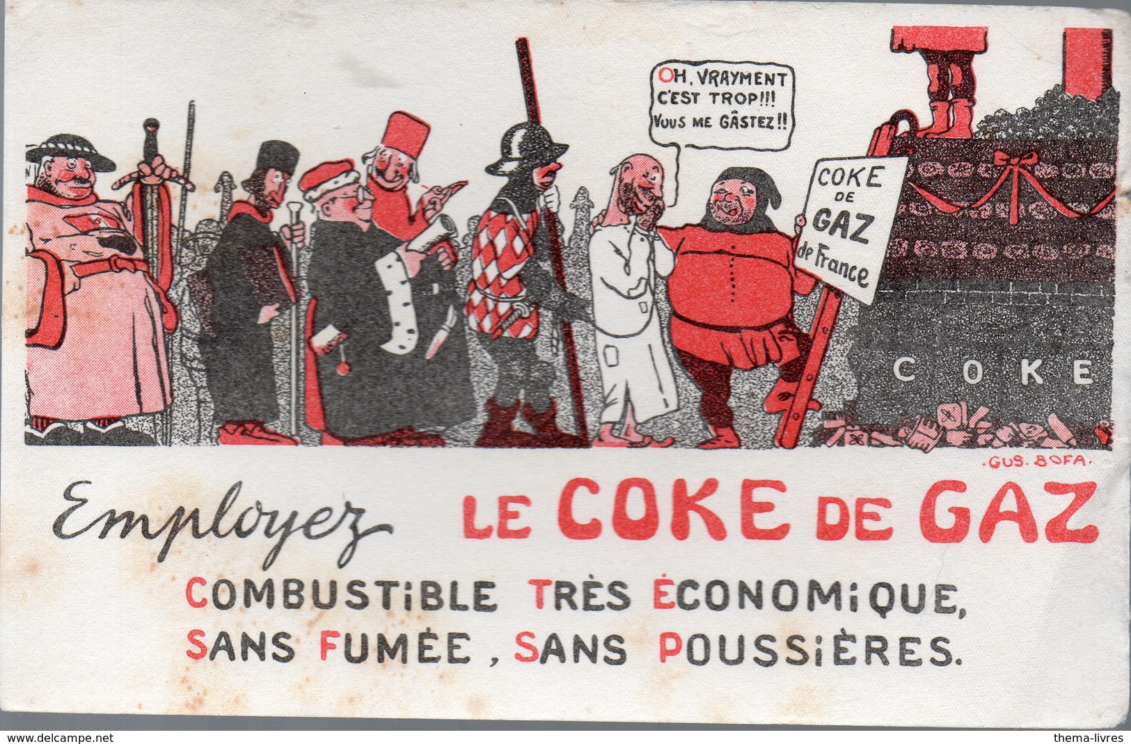 Buvard LE COKE DE GAZ (illustré Par GUS BOFA) (PPP10550) - Electricité & Gaz