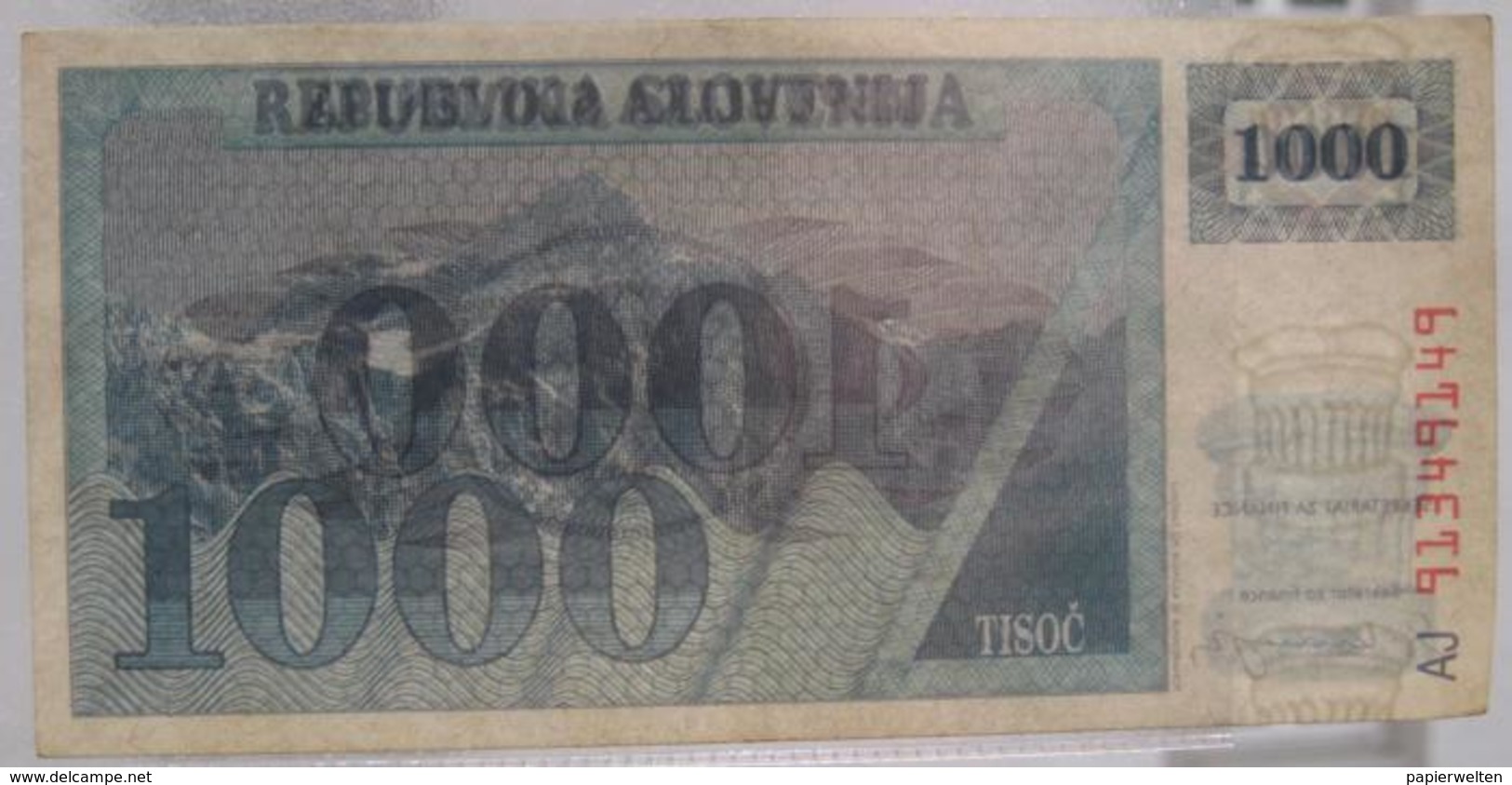 1000 (Tolarjev) 1991 (WPM 9a) - Slovenië