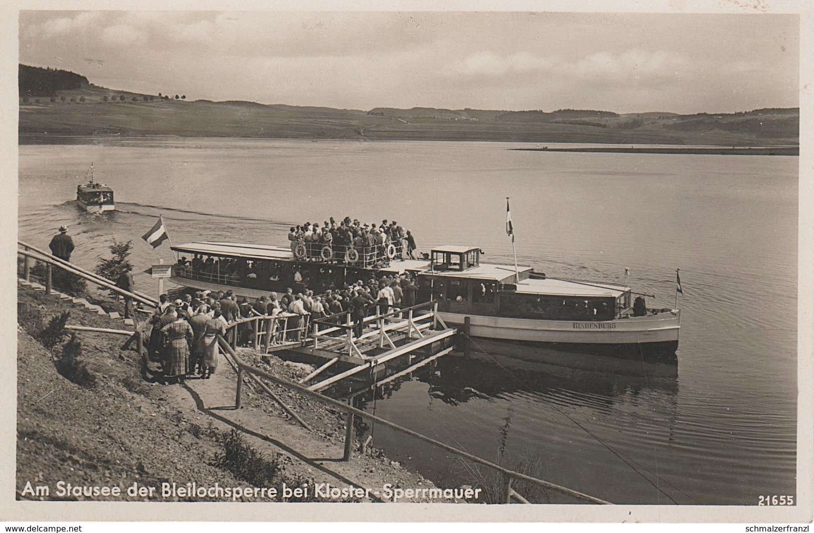 AK Bleilochsperre Bleilochtalsperre Talsperre Stausee Bleiloch Sperrmauer Fähre Hindenburg A Kloster Saalburg Ebersdorf - Schleiz