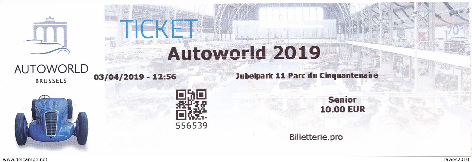 Belgien Brüssel Eintrittskarte 2019 Autoworld Automobil Museum - Eintrittskarten