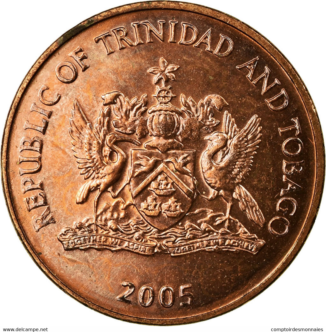 Monnaie, TRINIDAD & TOBAGO, Cent, 2005, Franklin Mint, SUP, Bronze, KM:29 - Trinité & Tobago