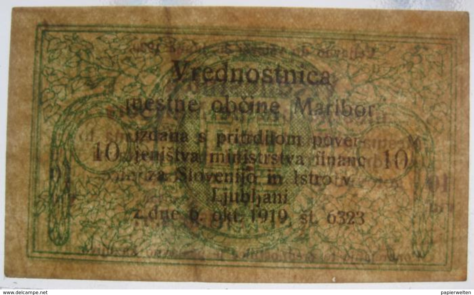 Notgeld: Maribor / Marburg - 10 Vinarjev 1919 - Slovénie