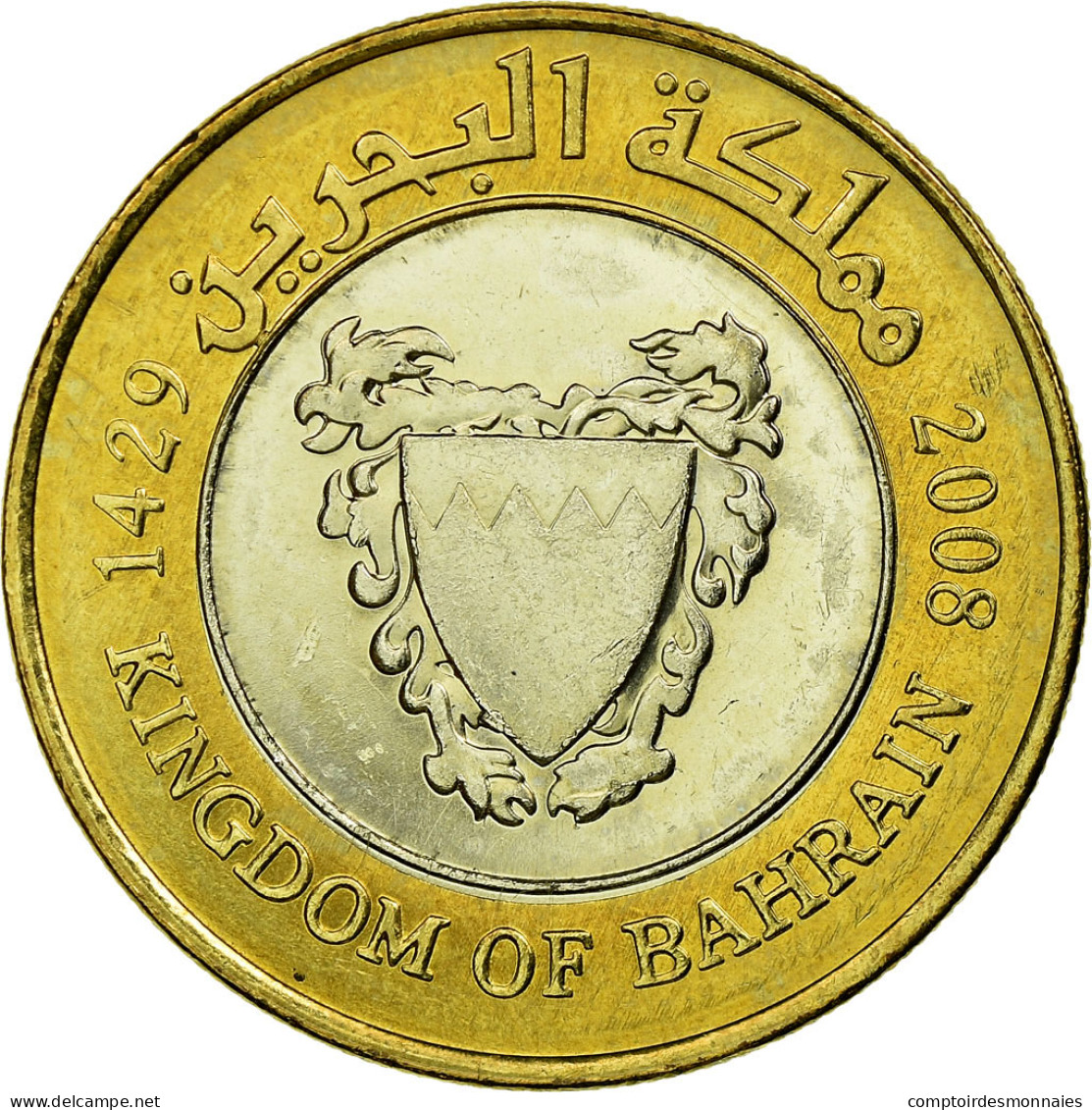 Monnaie, Bahrain, Hamed Bin Isa, 100 Fils, 2008/AH1429, TTB, Bi-Metallic, KM:26 - Bahrein