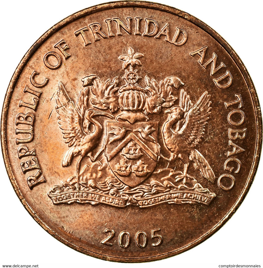 Monnaie, TRINIDAD & TOBAGO, 5 Cents, 2005, Franklin Mint, SUP, Bronze, KM:30 - Trinidad & Tobago