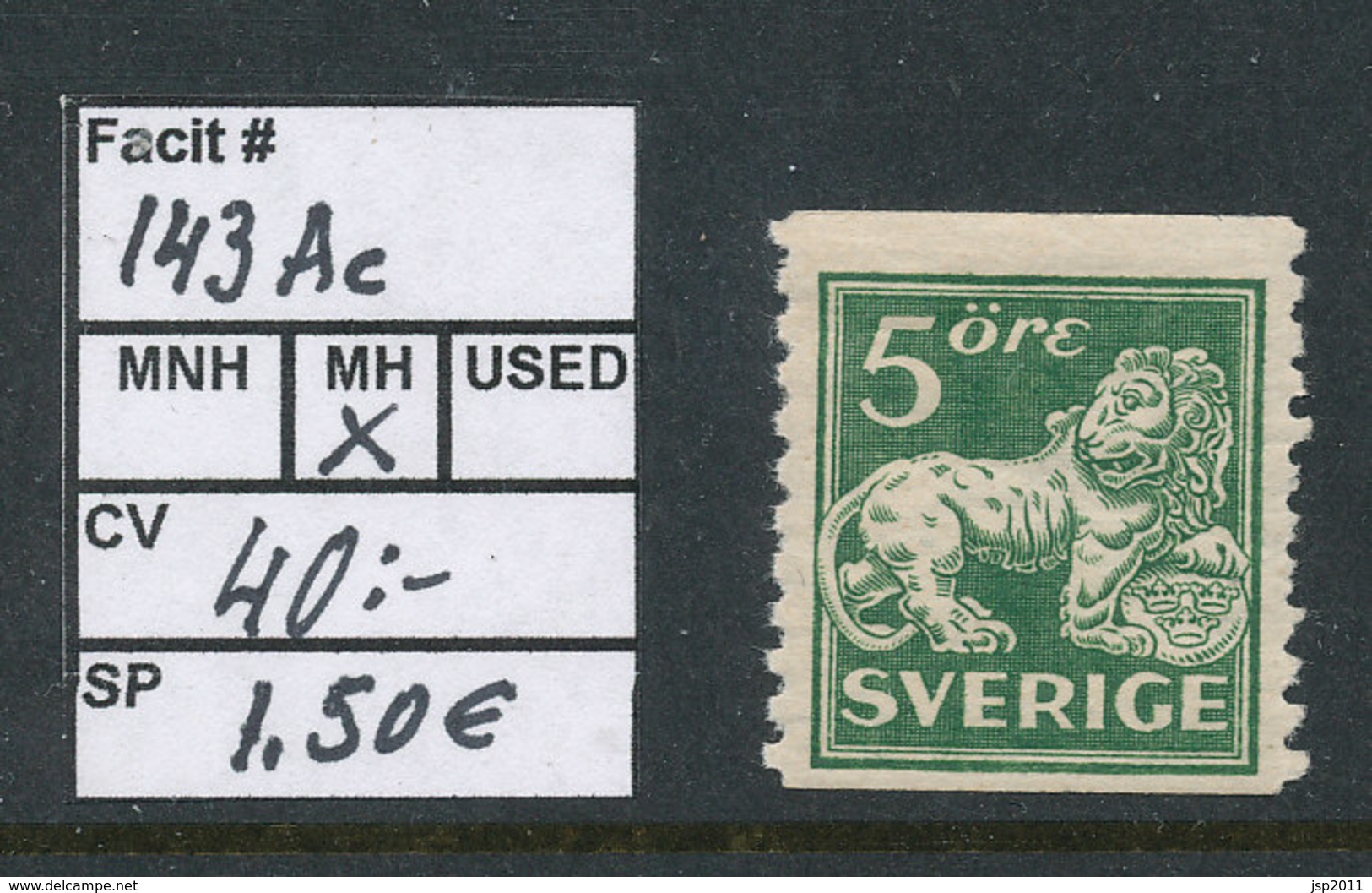 Sweden 1925 Facit # 143ac. Standing Lion. MH (*) - Nuevos