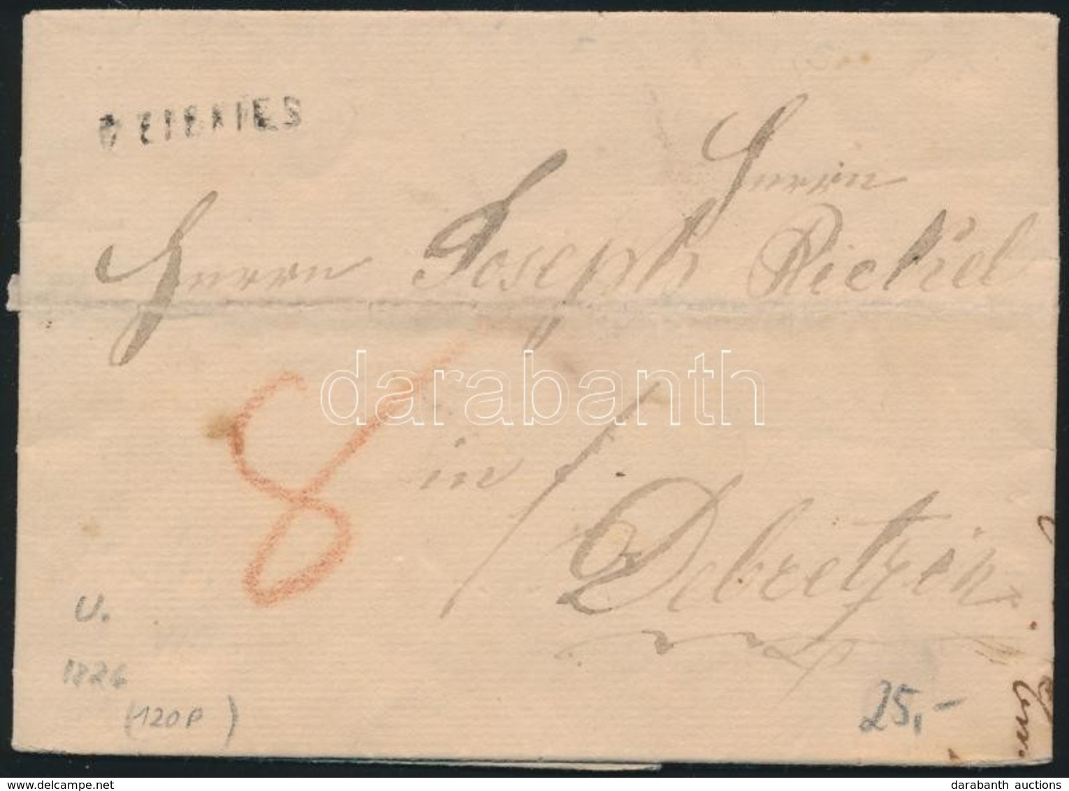 1826 Portós Levél / Unpaid Cover 'v EPERIES' - Altri & Non Classificati