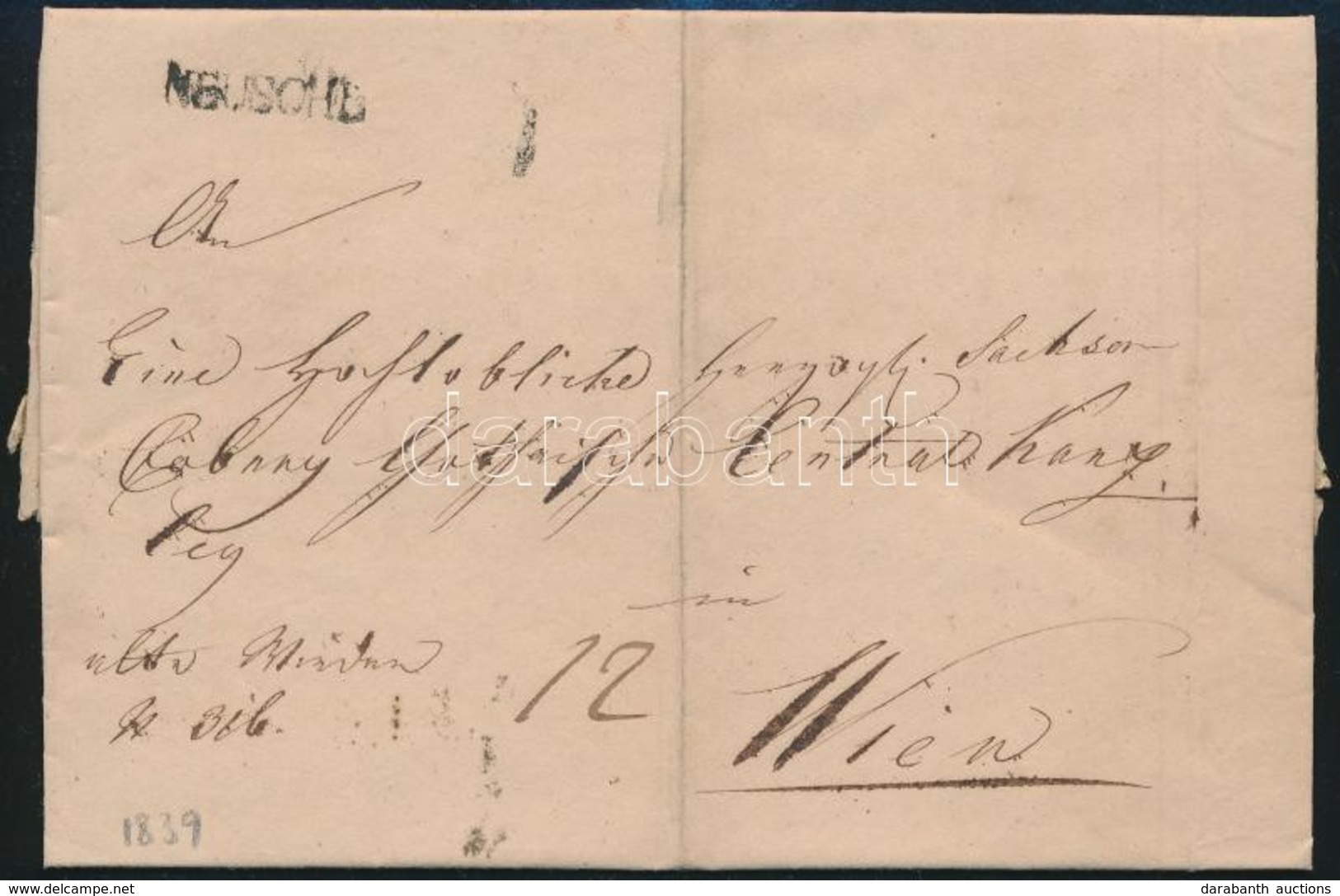 1839 Portós Levél / Unpaid Cover 'NEUSOHL' - Wien - Other & Unclassified