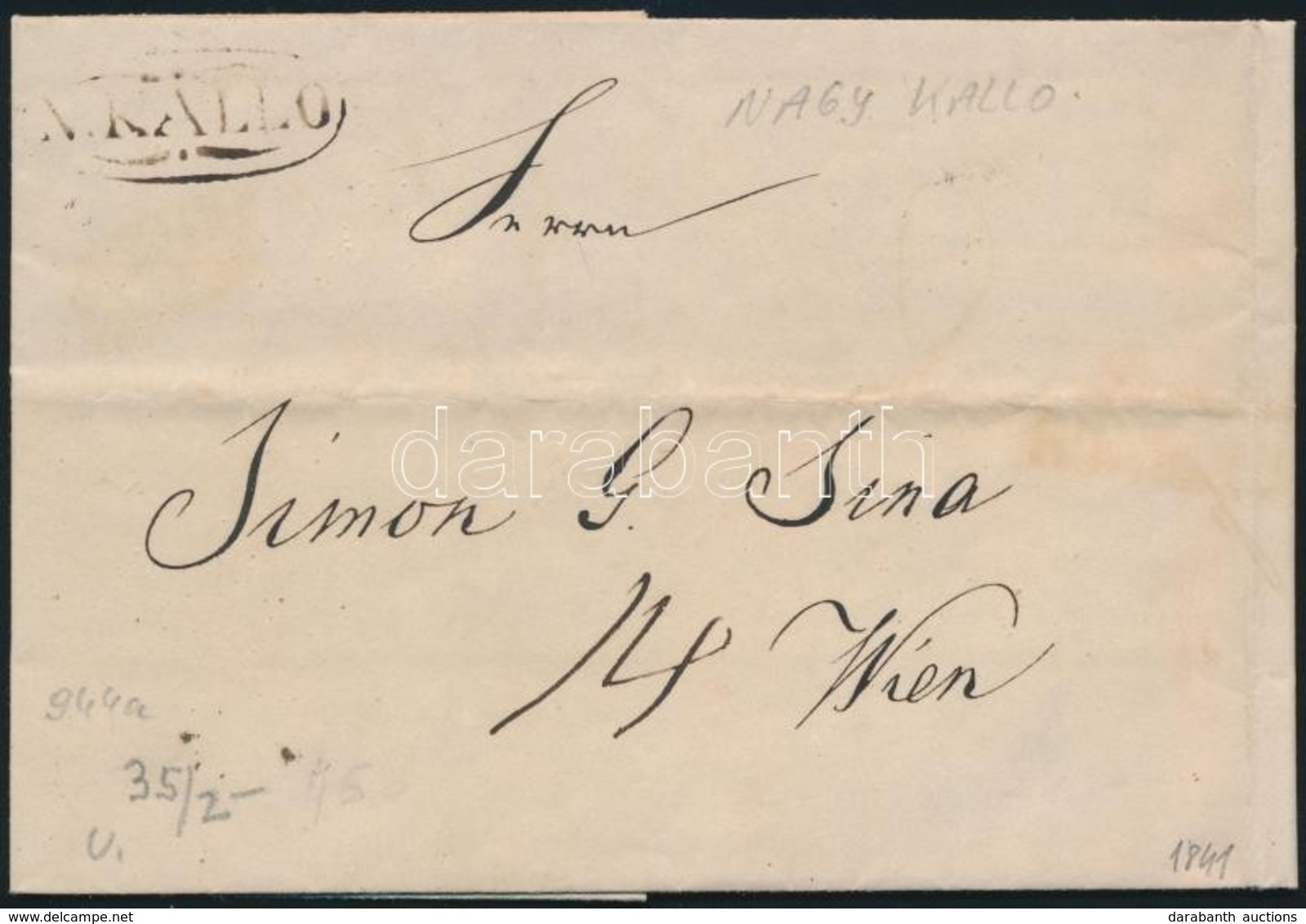 1841 Levél / Cover 'N:KALLO' - Wien - Other & Unclassified