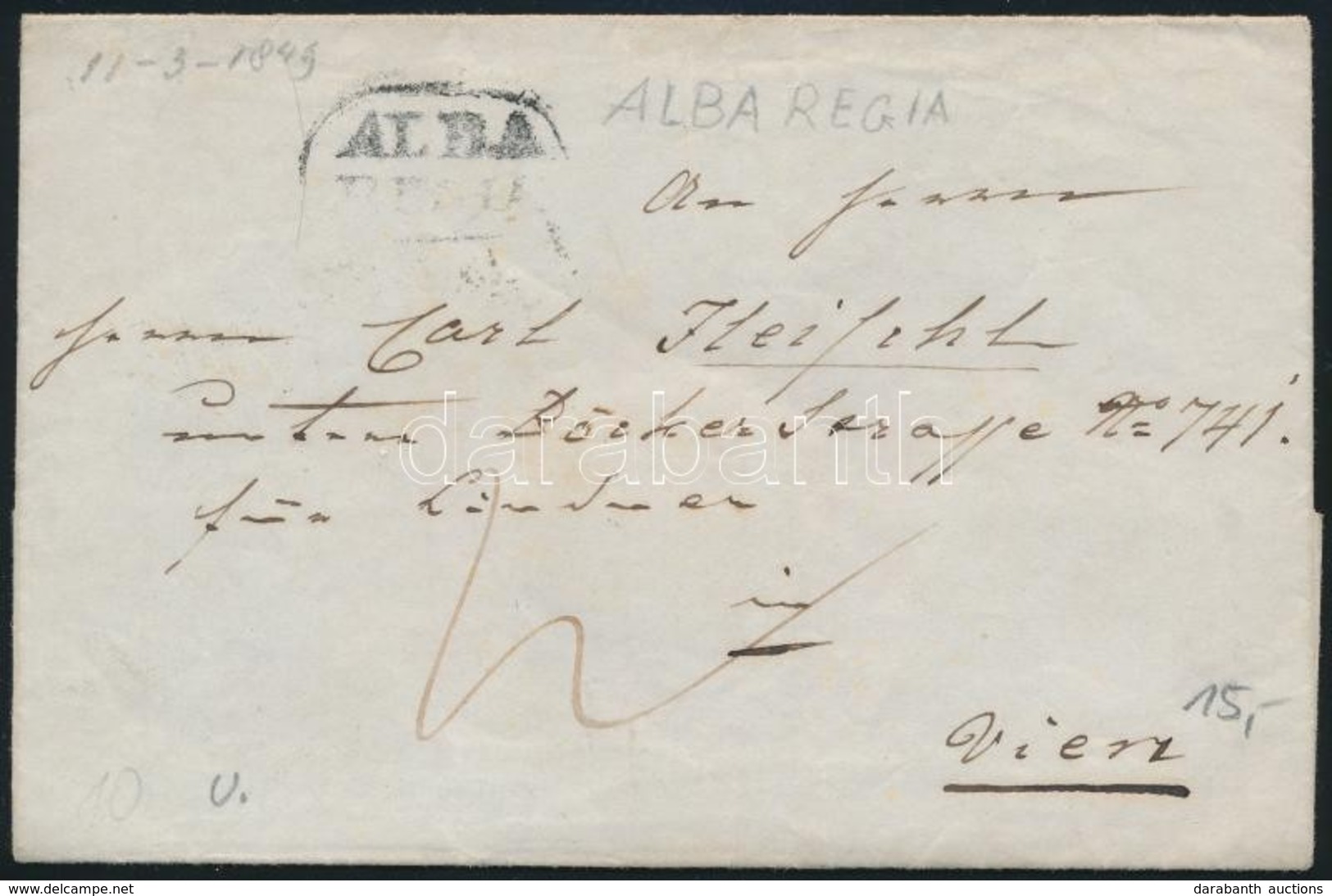 1849 Levél / Cover 'ALBA / REGIA' - Wien - Other & Unclassified