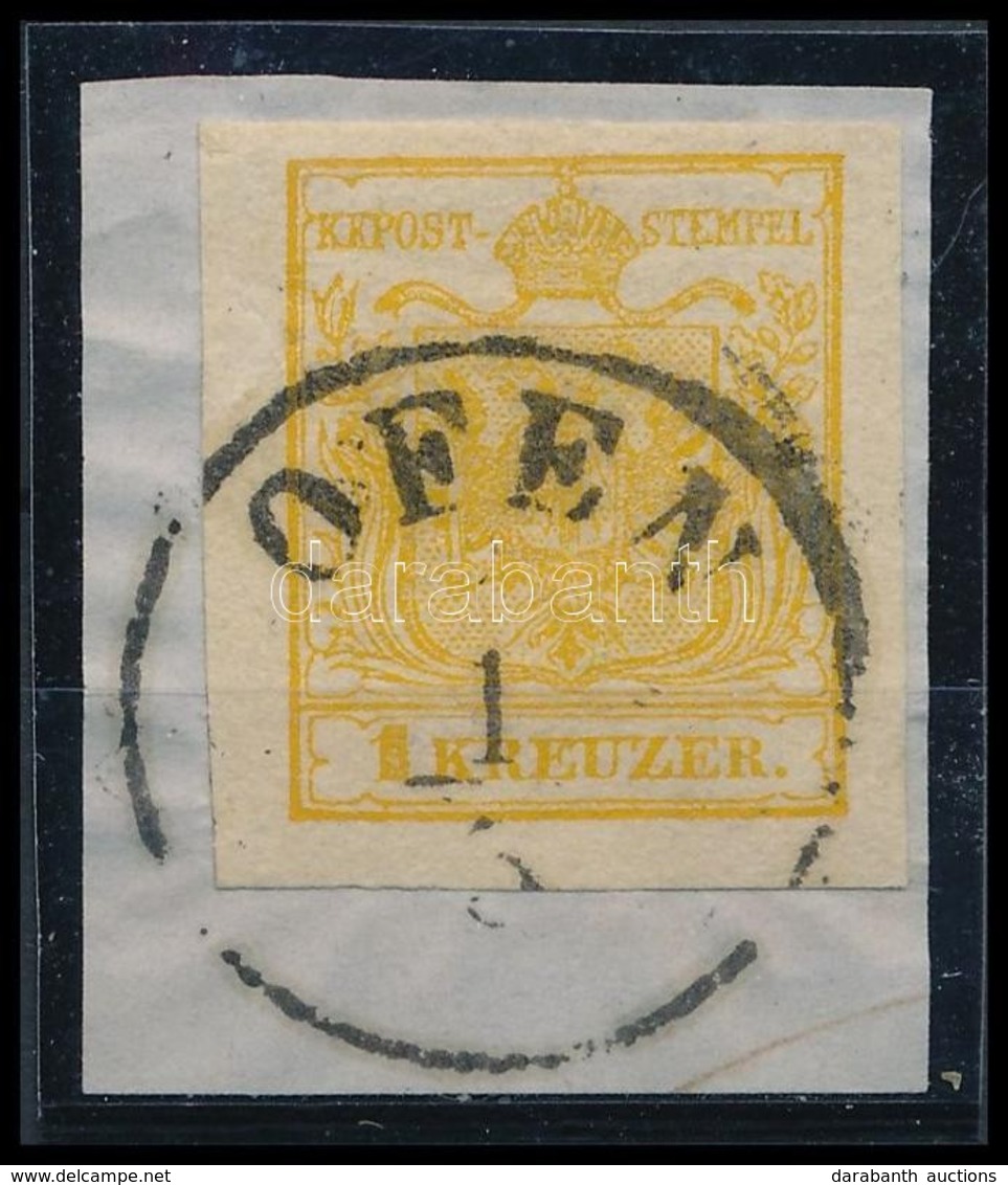 1850 1kr Kadmiumsárga HP III / Cadmium Yellow 'OFEN' Certificate: Ferchenbauer - Other & Unclassified