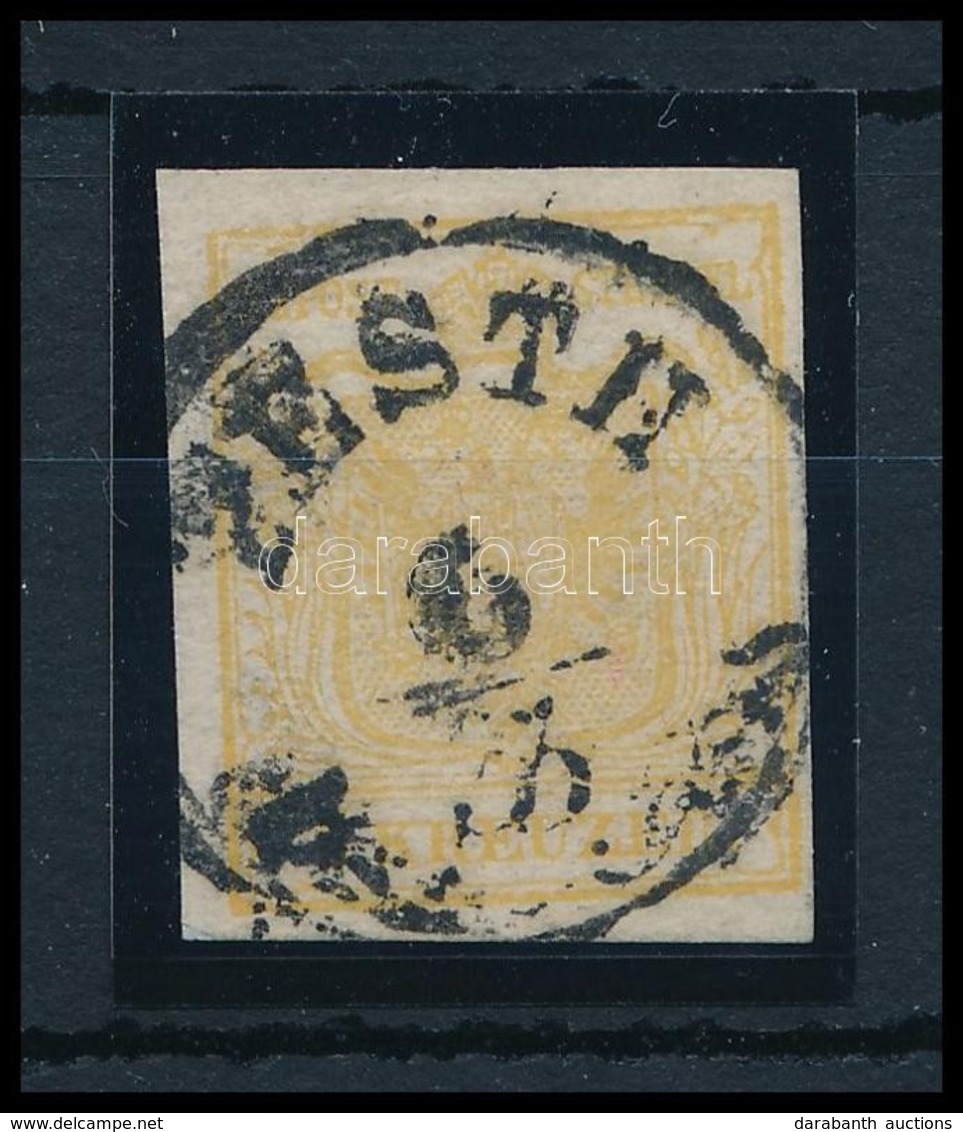 O 1850 1kr Okker MP Ib, A Lemez / Ocher, Plate A 'PESTH' Certificate: Strakosch - Other & Unclassified