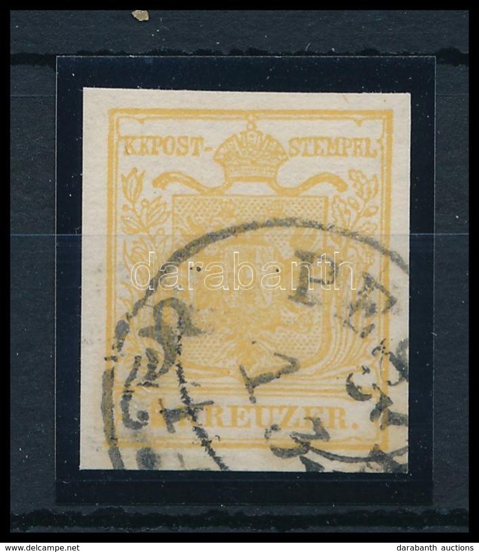 O 1850 1kr Aranysárga MP Ib, A Lemez / Golden, Plate A 'PESTH' Certificate: Strakosch - Sonstige & Ohne Zuordnung