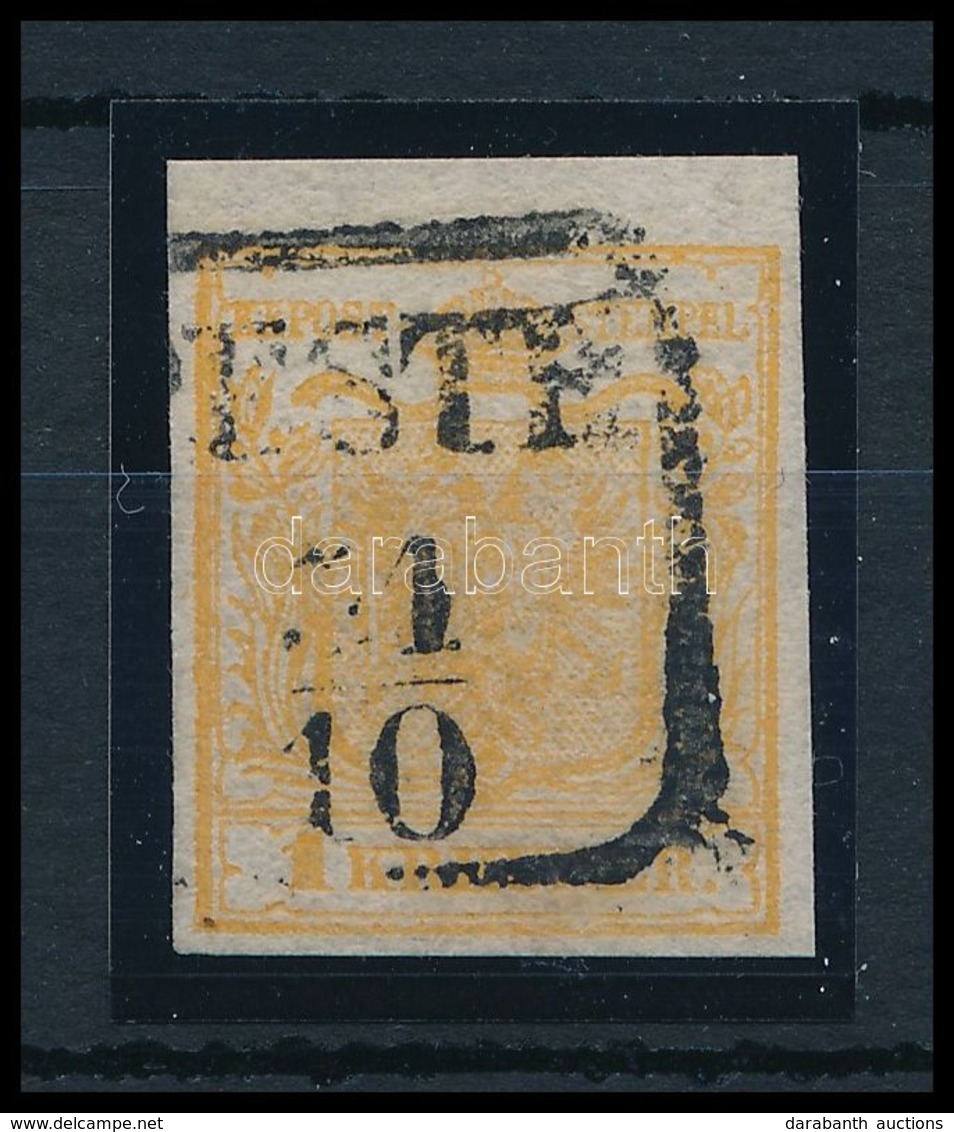 O 1850 1kr Narancs / Orange HP III '(P)ESTH' Certificate: Strakosch - Sonstige & Ohne Zuordnung