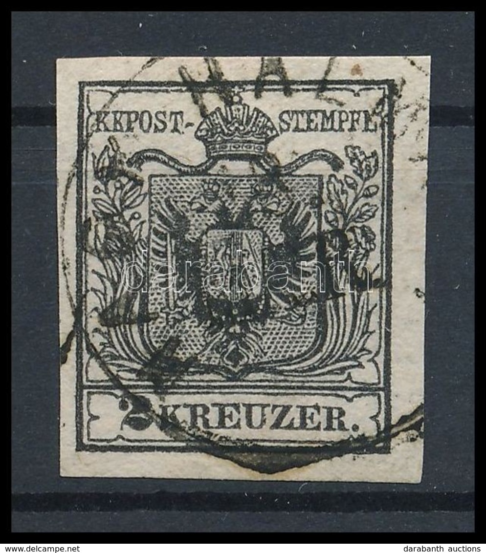 O 1850 2kr Mélyfekete HP IIIa / Deep Black 'NAGY HALMÁGY' Certificate: Strakosch - Sonstige & Ohne Zuordnung