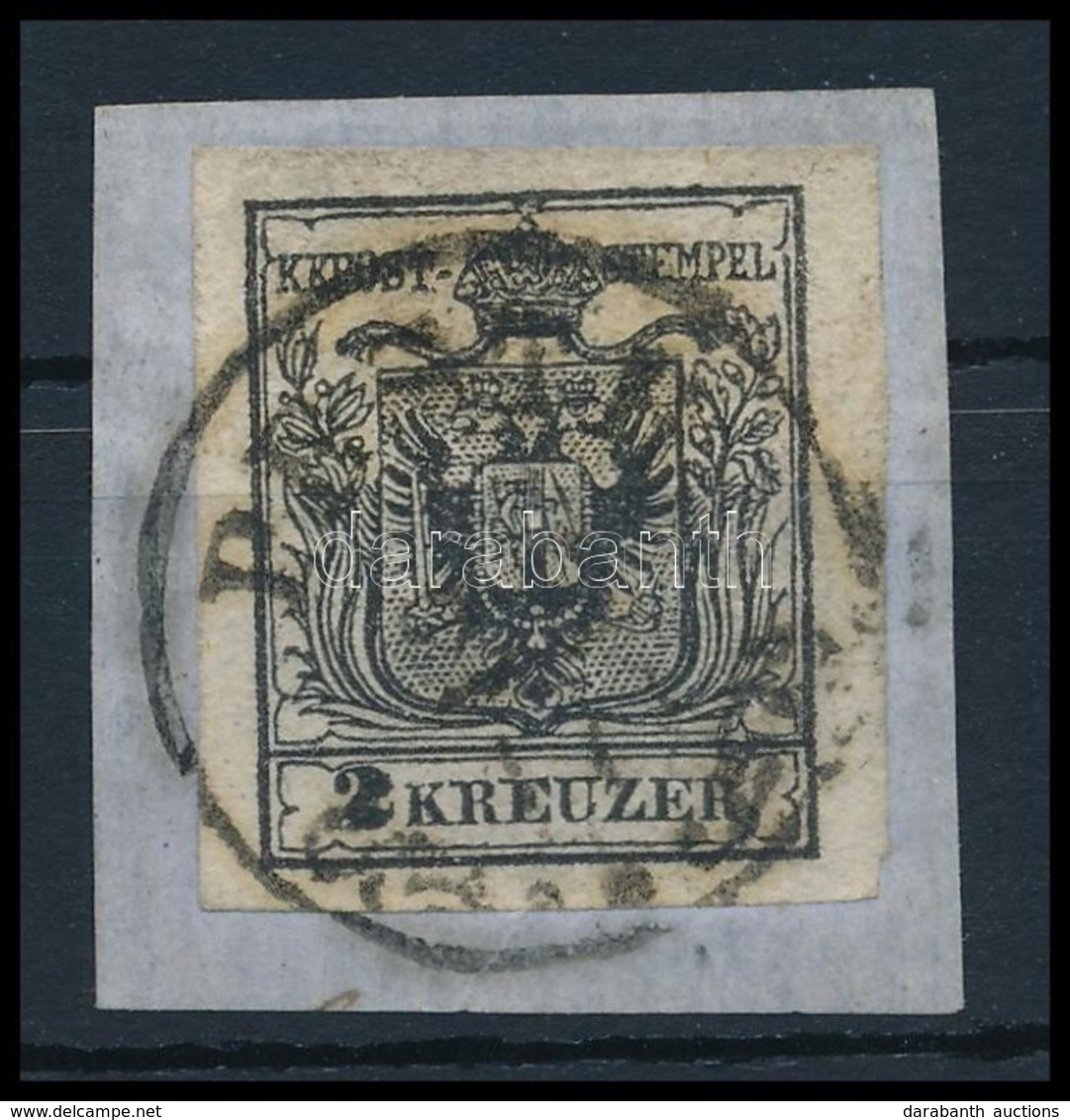 1850 2kr Mélyfekete HP IIIa Kivágáson / Deep Black, On Cutting 'PESTH' Certificate: Steiner - Sonstige & Ohne Zuordnung