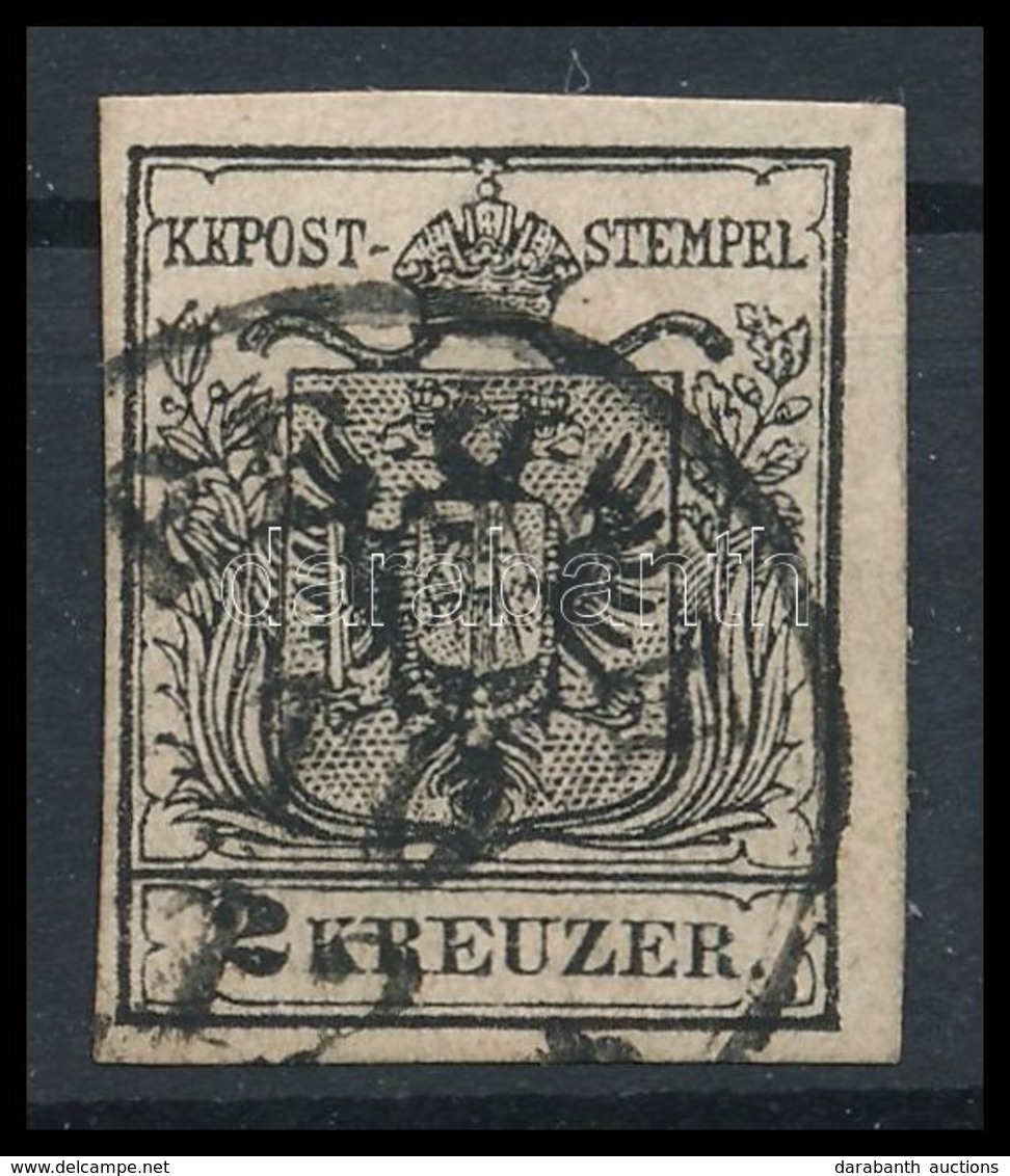 O 1850 2kr Mélyfekete MP IIIb / Deep Black 'PESTH' Certificate: Strakosch - Autres & Non Classés