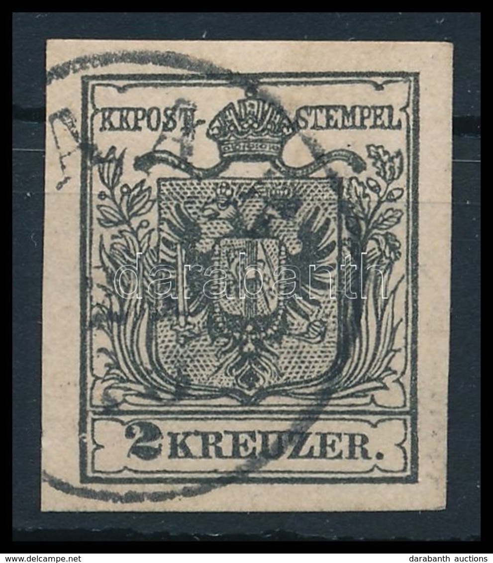 O 1850 2kr Fekete MP IIIa Vastag Papír, Lemezhibával / Black, Dick Paper, With Plate Flaw '(R)AAB' Certificate: Steiner - Sonstige & Ohne Zuordnung