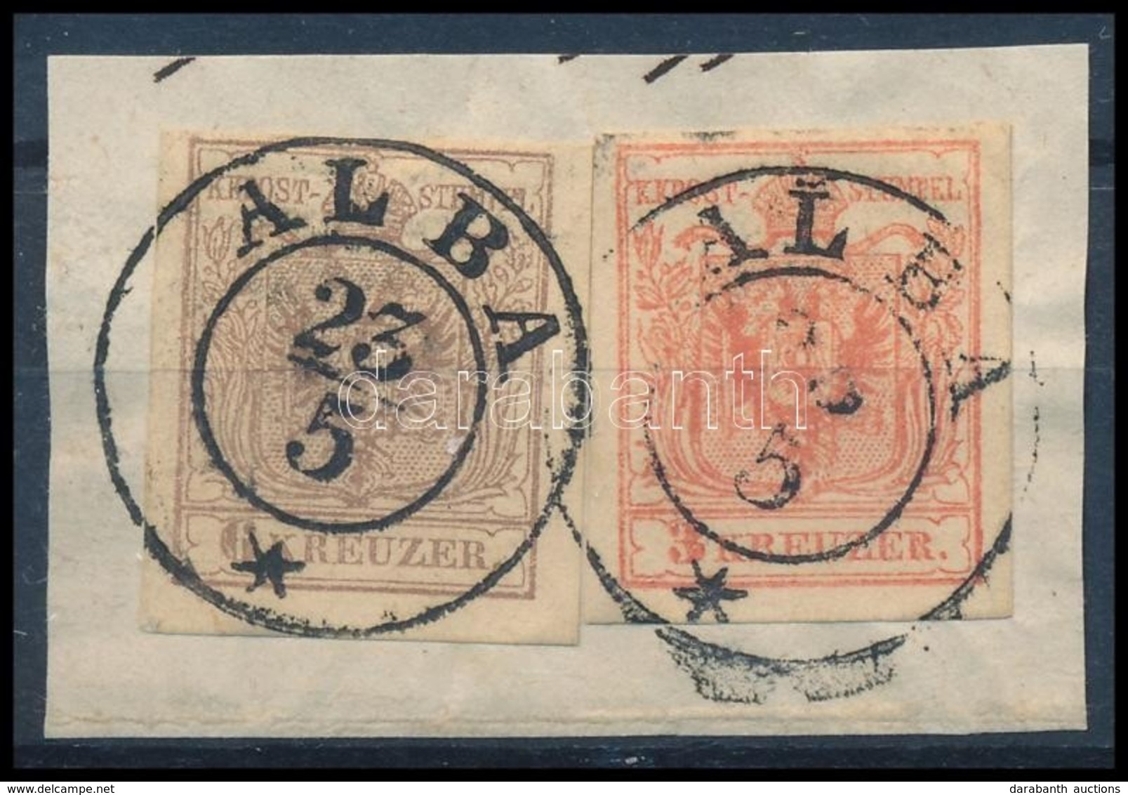 1850 3kr + 6kr 'ALBA' - Other & Unclassified