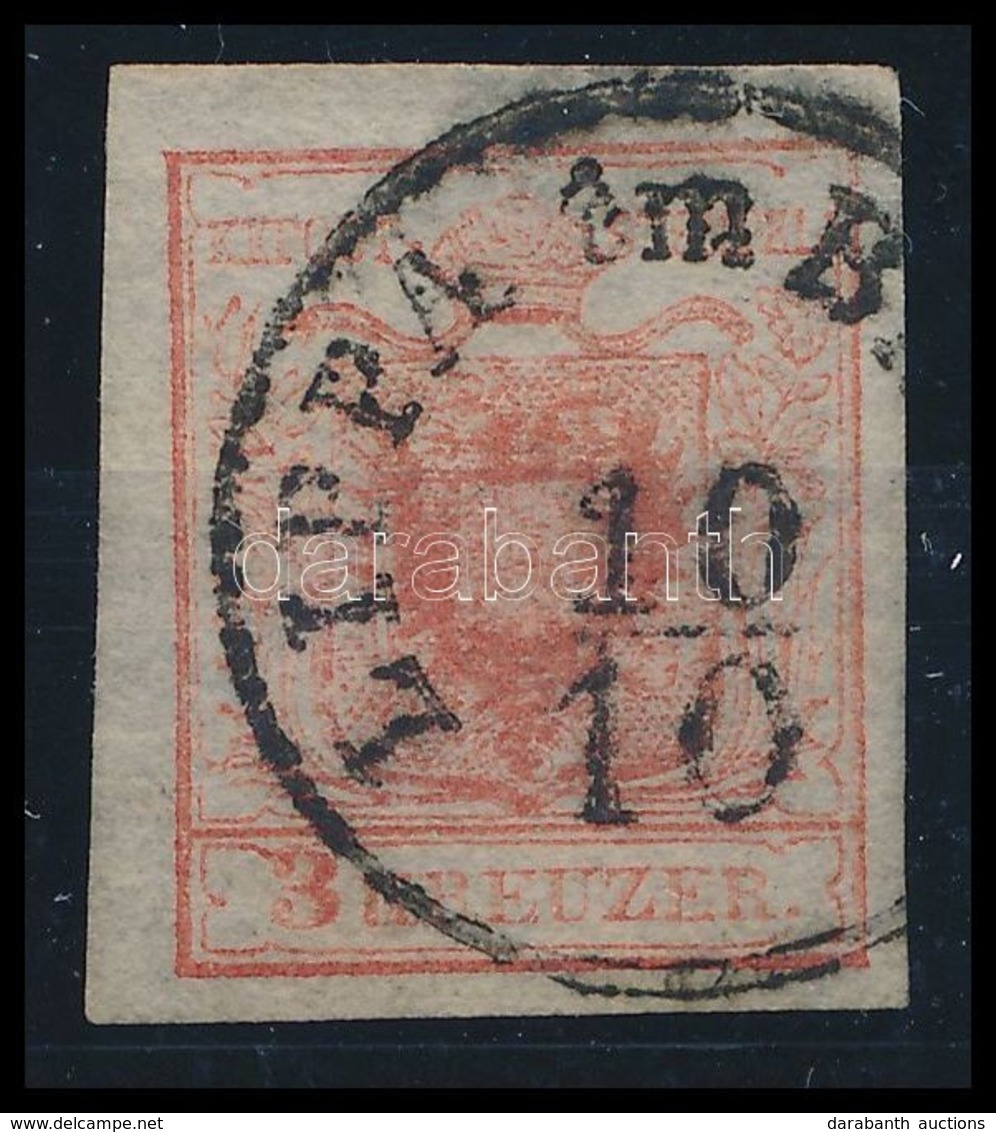 O 1850 3kr Kárminrózsaszín Száraz Nyomat HP Ib, Látványosan Kiemelt Sas / 3kr Carmine Rose Dry Print HP Ib, Highlighted  - Autres & Non Classés