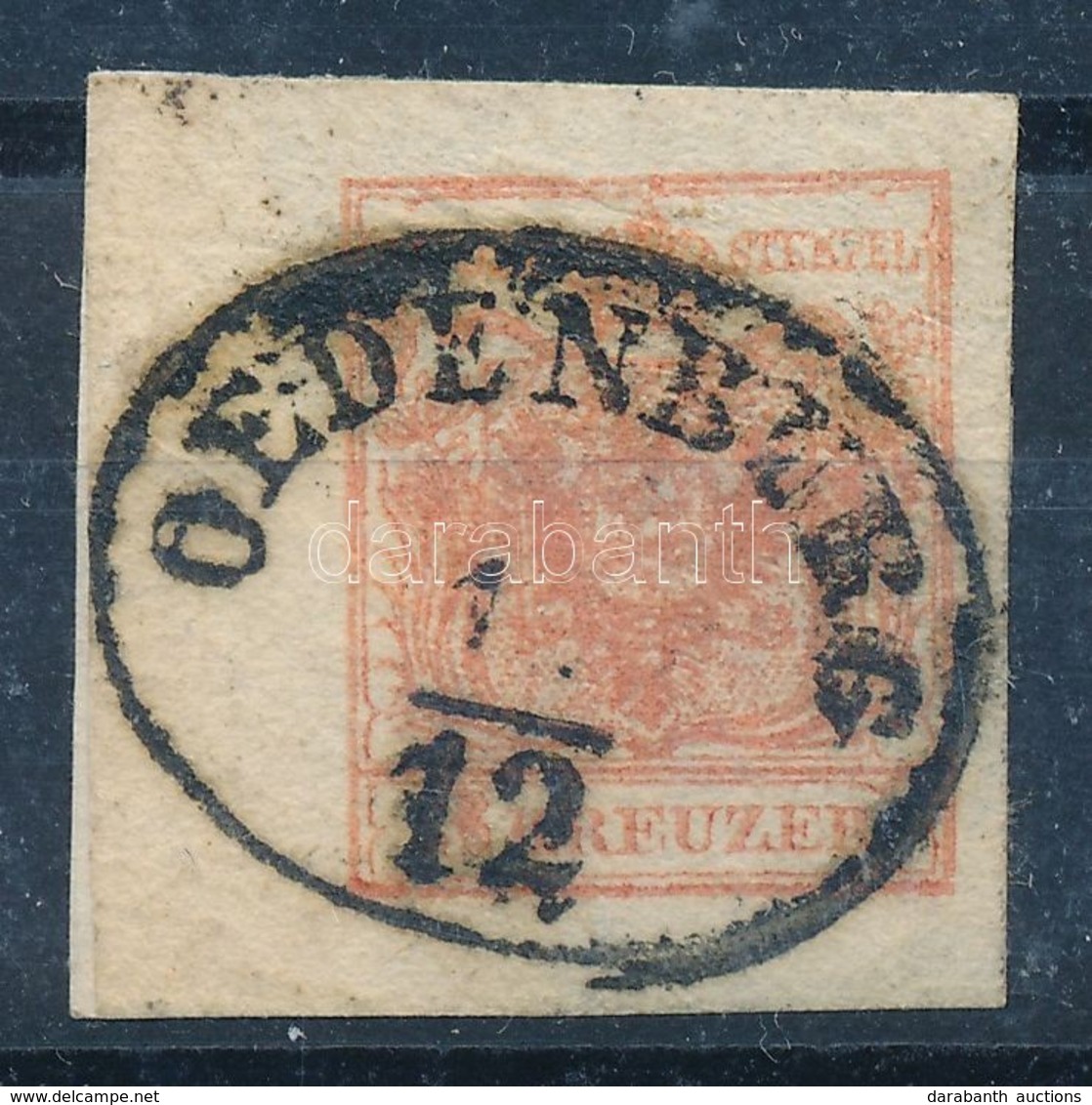 O 1850 3kr MP III Papírránccal, 7,5-8 Mm ívszéllel / With Paper Crease, Margin 'OEDENBURG' - Autres & Non Classés