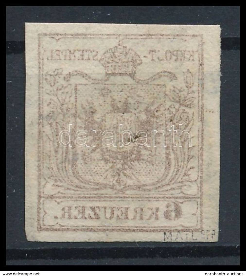 O 1850 6kr Sötétbarna HP III Gépszínátnyomattal / Dark Brown, With Machine Offset 'PESTH' Certificate: Steiner - Autres & Non Classés