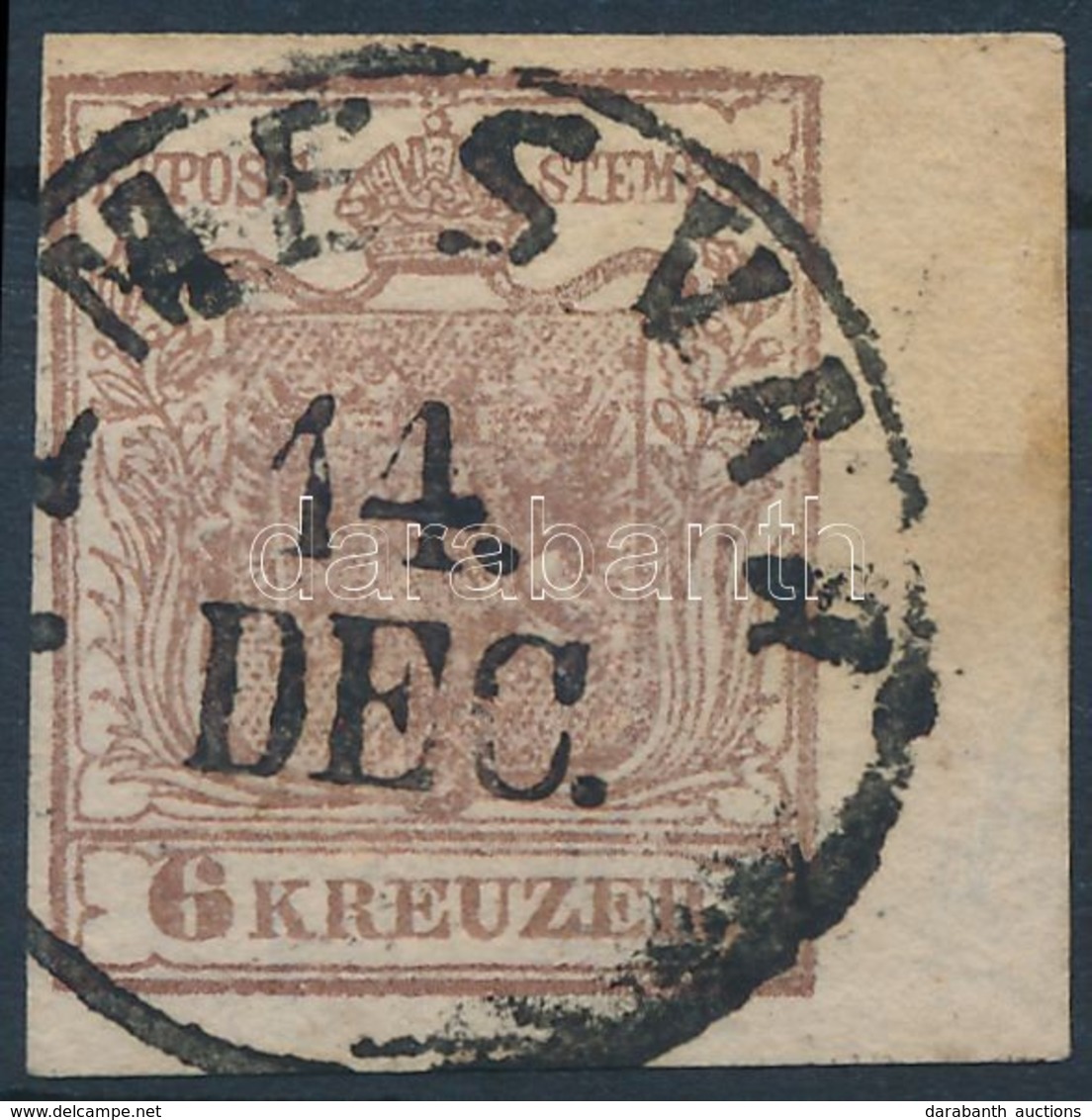 O 1850 6kr 6 Mm-es ívszéllel Jobb Oldalt / Margin With 6 Mm On The Right Side - Autres & Non Classés