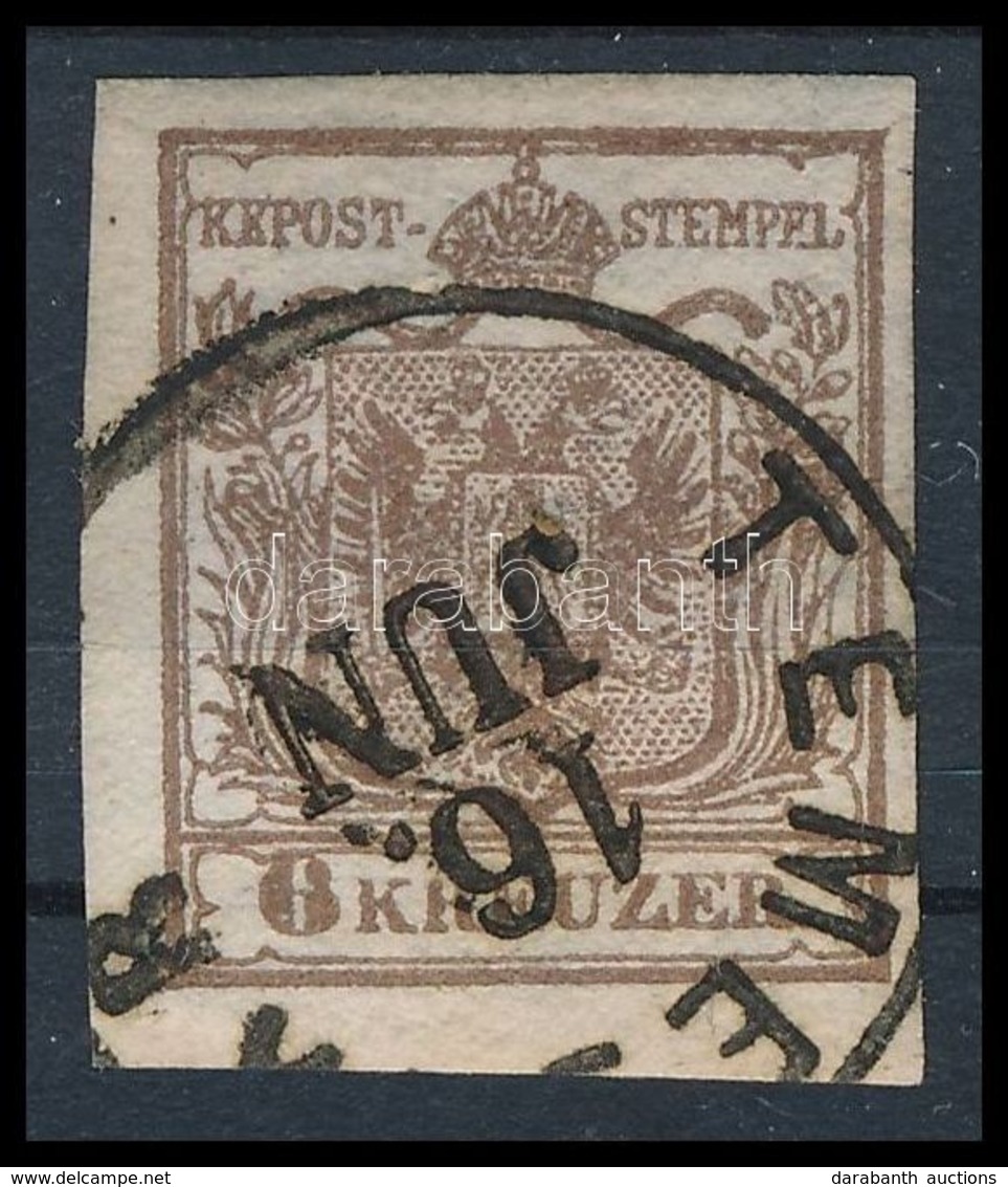 O 1850 6kr Barna HP Ia Erős élénk Szín / Brown, Lively Colour 'TEME(SVA)R' Certificate: Steiner - Other & Unclassified