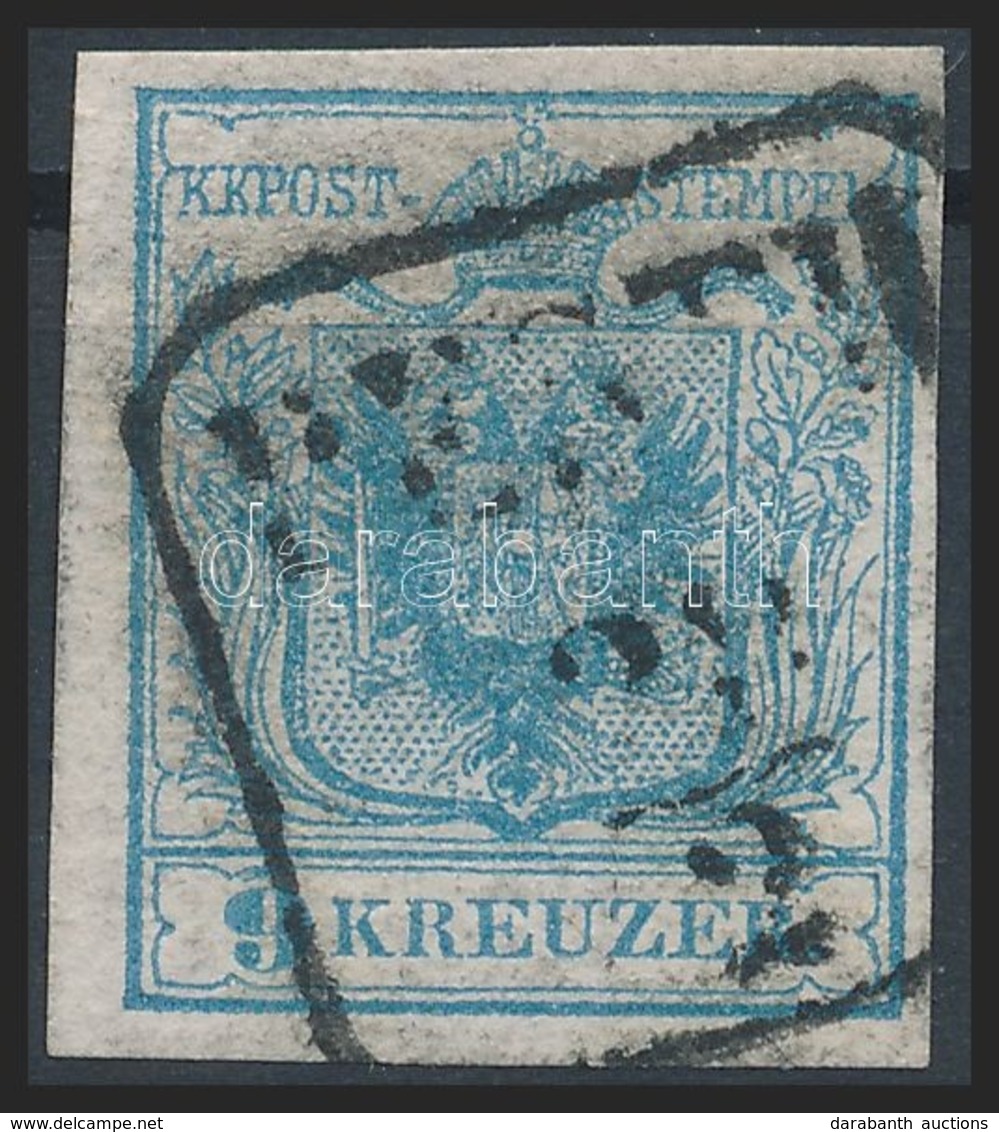 O 1850 9kr Szürkéskék HP I Magistris 3 / Greyblue 'PESTH' Certificate: Steiner - Other & Unclassified