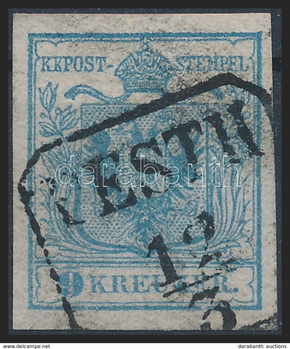 O 1850 9kr Szürkéskék HP I Magistris 330 / Greyblue 'PESTH' Certificate: Steiner - Autres & Non Classés