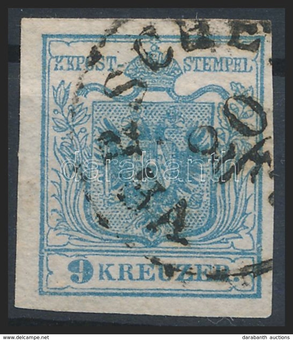 O 1850 9kr Kék / Blue HP I Magistris 63 'VERSCHE(TZ)' Certificate: Steiner - Autres & Non Classés