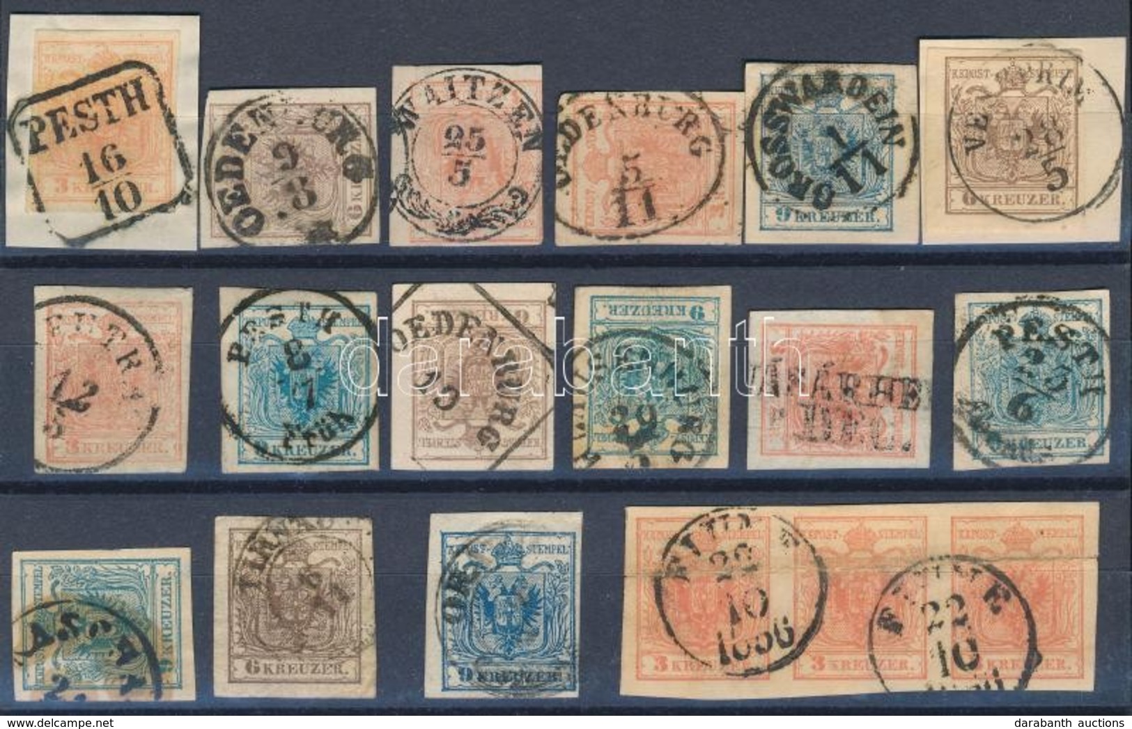 O 1850 18 Db Bélyeg Szép, Olvasható Bélyegzésekkel / 18 Stamps With Nice, Readable Cancellations - Autres & Non Classés
