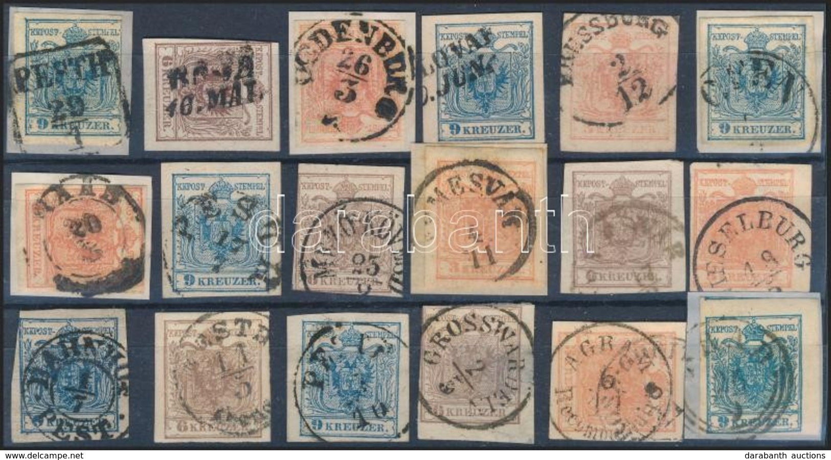 O 1850 18 Db Bélyeg Szép, Olvasható Bélyegzésekkel / 18 Stamps With Nice And Readable Cancellations - Sonstige & Ohne Zuordnung
