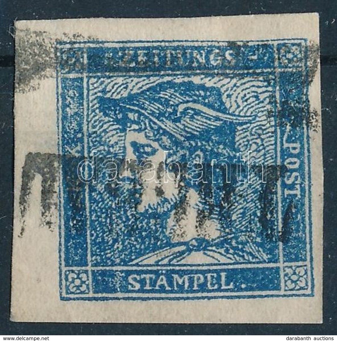 O 1851 Hírlapbélyeg Kék IIIb Típus, Szép Szélekkel / Newspaper Stamp Blue With Nice Margins 'TYRNAU' Certificate: Ferche - Sonstige & Ohne Zuordnung