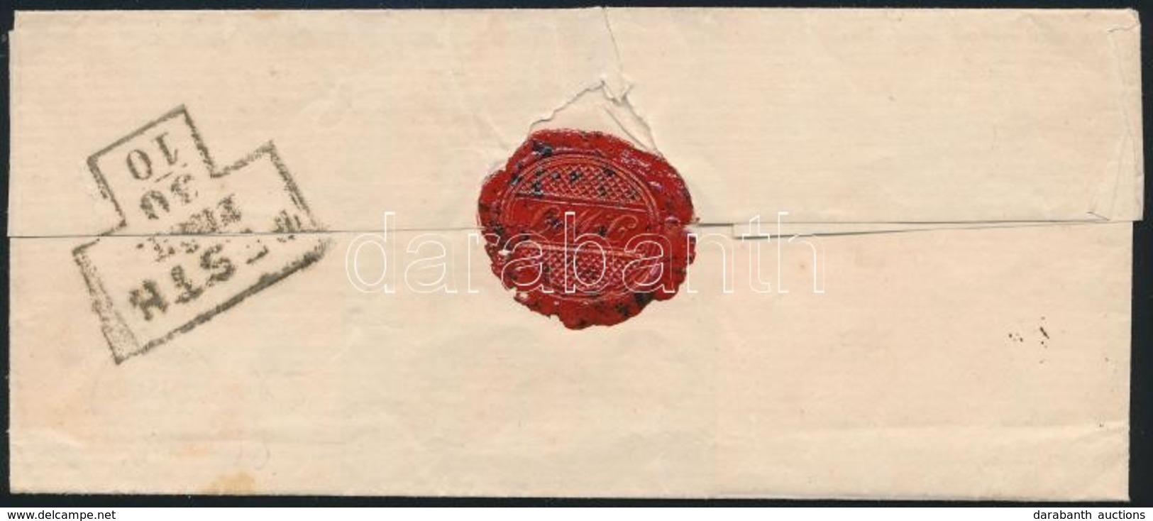 ~1850 'PESTH FRÜH' érkezési Bélyegzés Levélen / Arrival Postmark On Cover - Autres & Non Classés