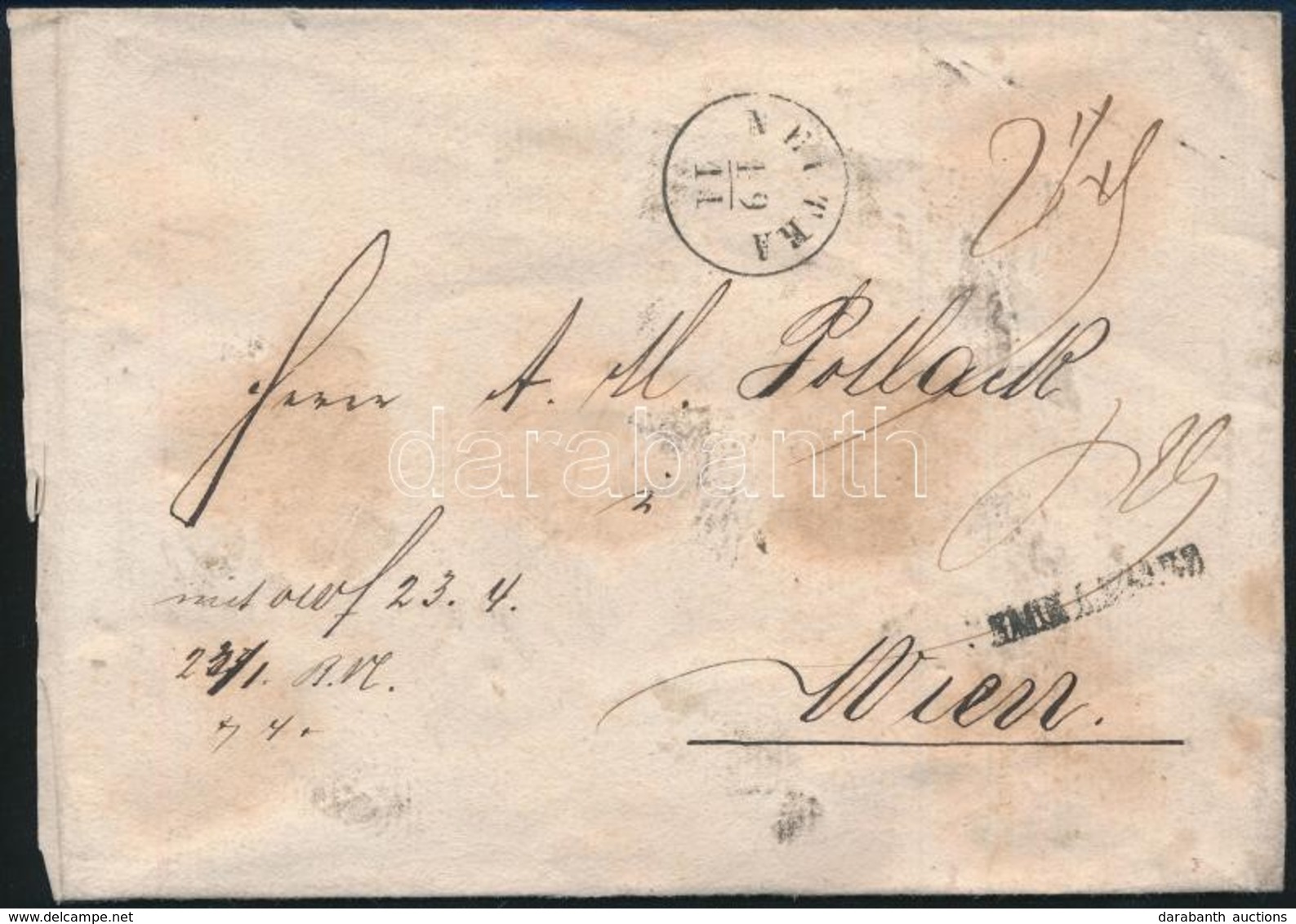 ~1851 Értéklevél Angeblich Bélyegzéssel / Insured Cover 'NEUTRA' - Wien - Other & Unclassified