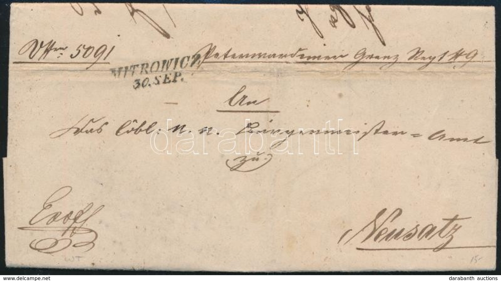 1851 Ex Offo 'MITROWICZ' - 'PETERWARDEIN' - Neusatz - Other & Unclassified